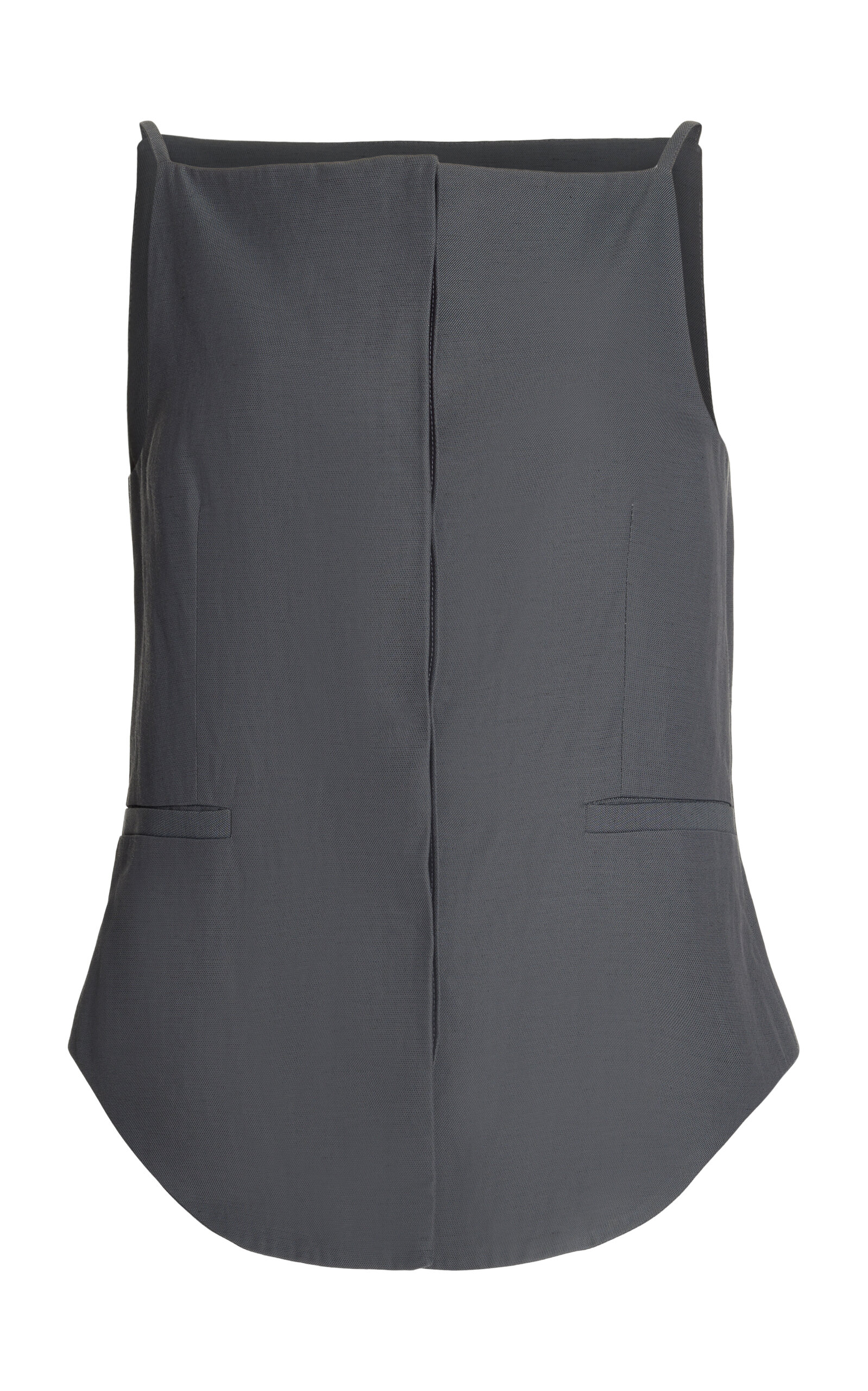 Loulou Studio Mihant Tailored Sleeveless Top In Grey