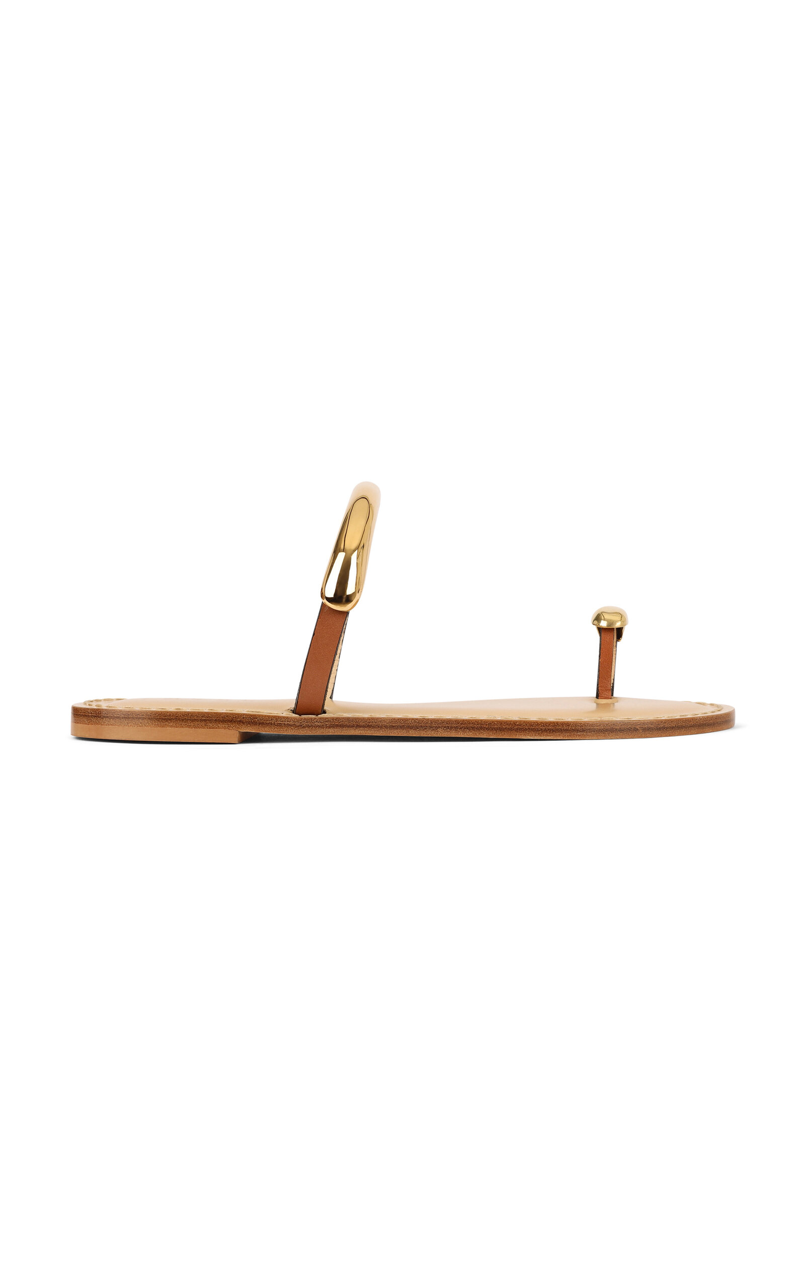 Amanu Exclusive Samburu 24k Gold-plated Leather Sandals In Brown