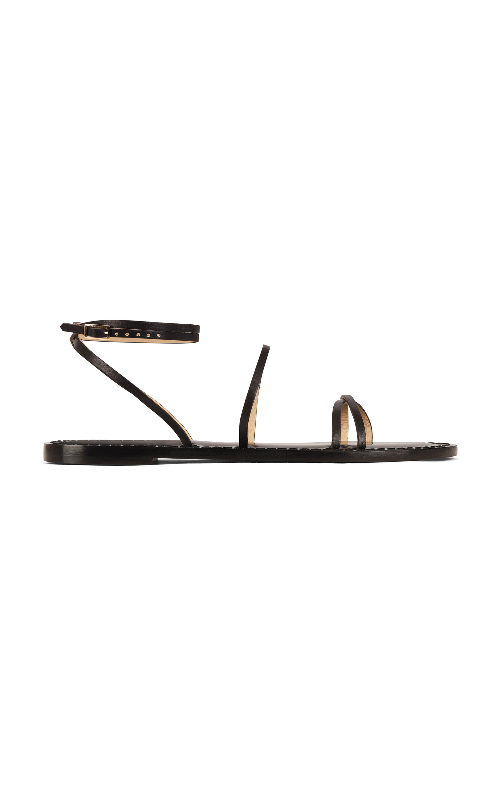 Shop Amanu Constantia Leather Sandals In Black