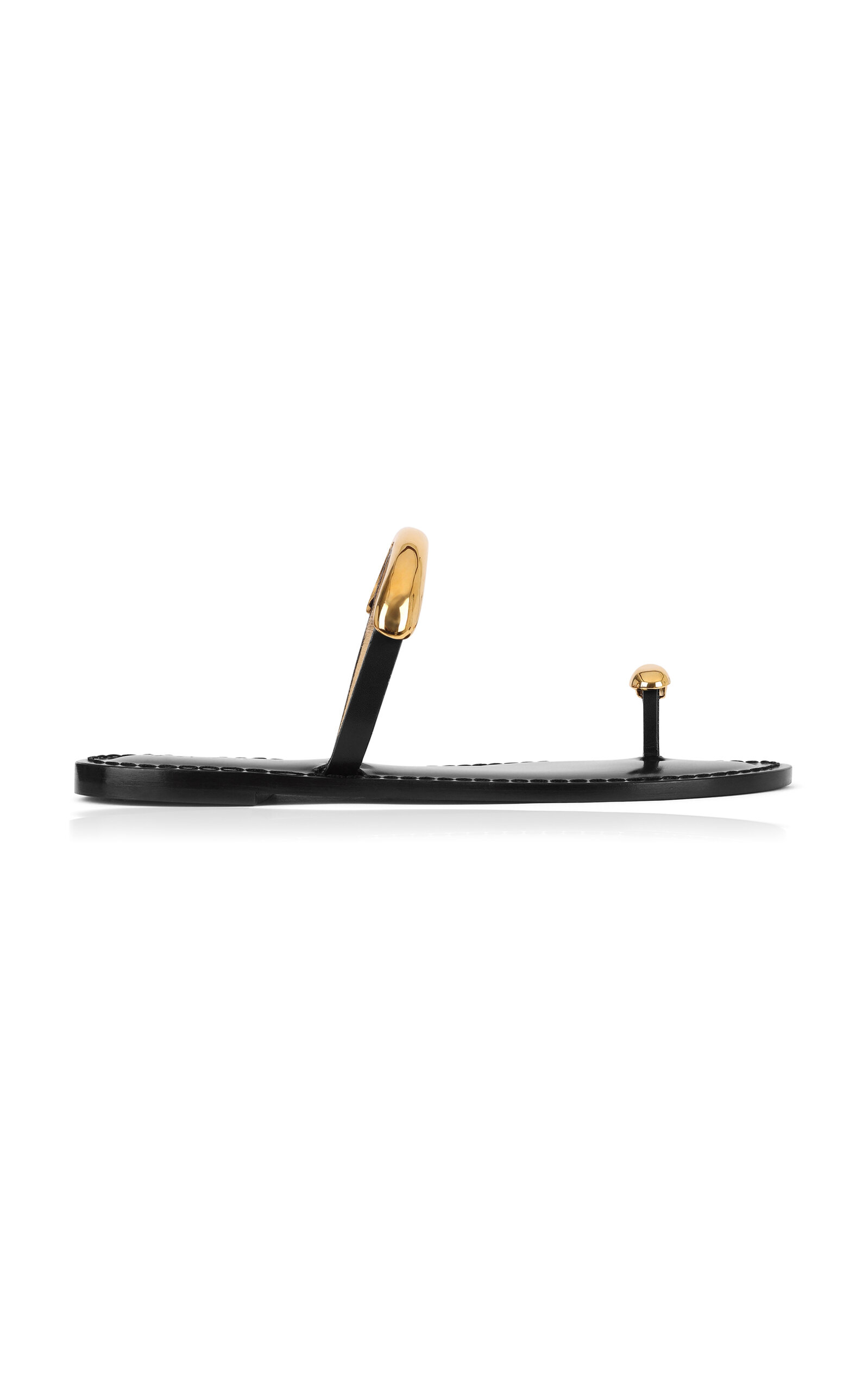 Amanu Exclusive Samburu 24k Gold-plated Leather Sandals In Black