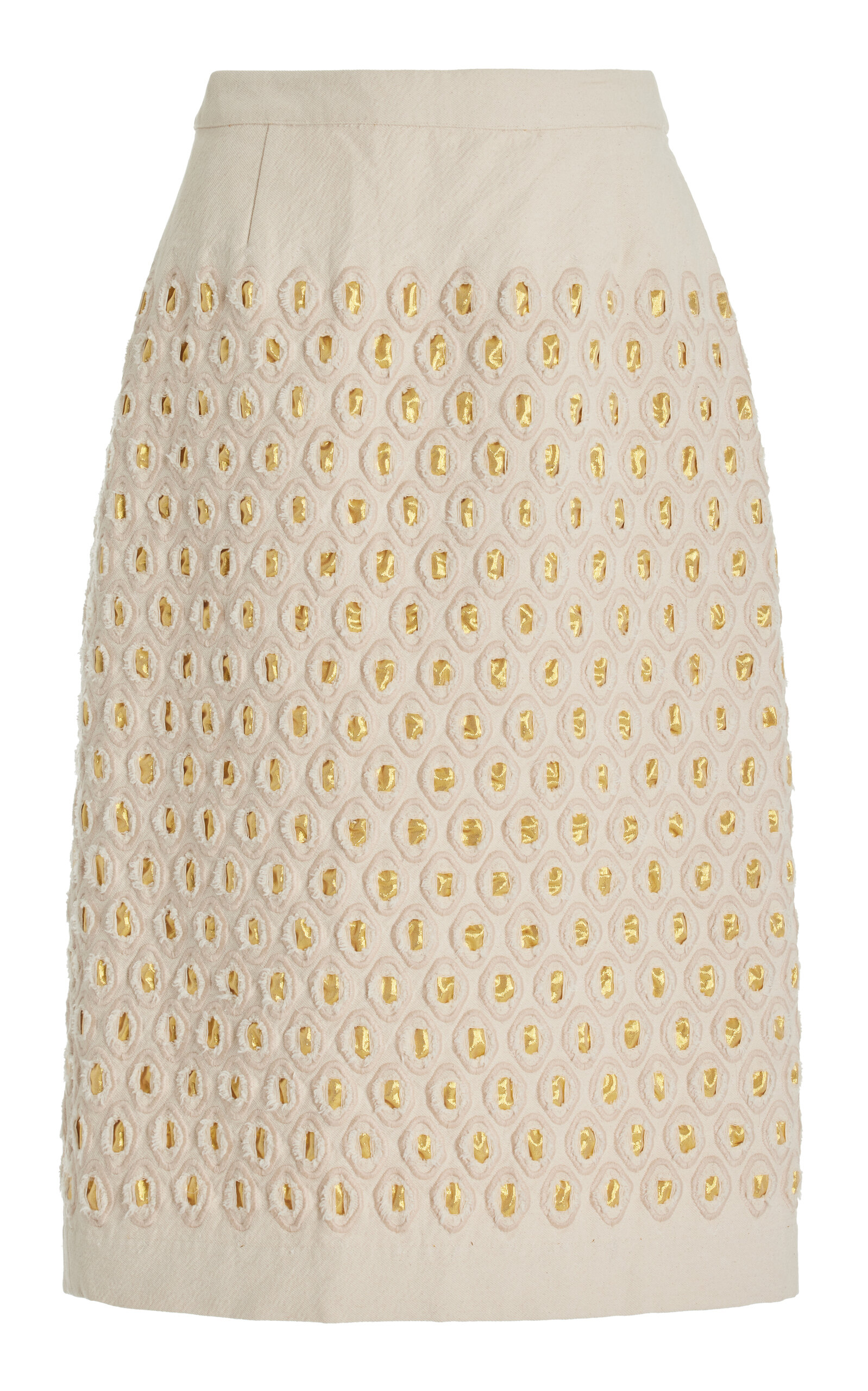Proper Embroidered Cotton Midi Skirt
