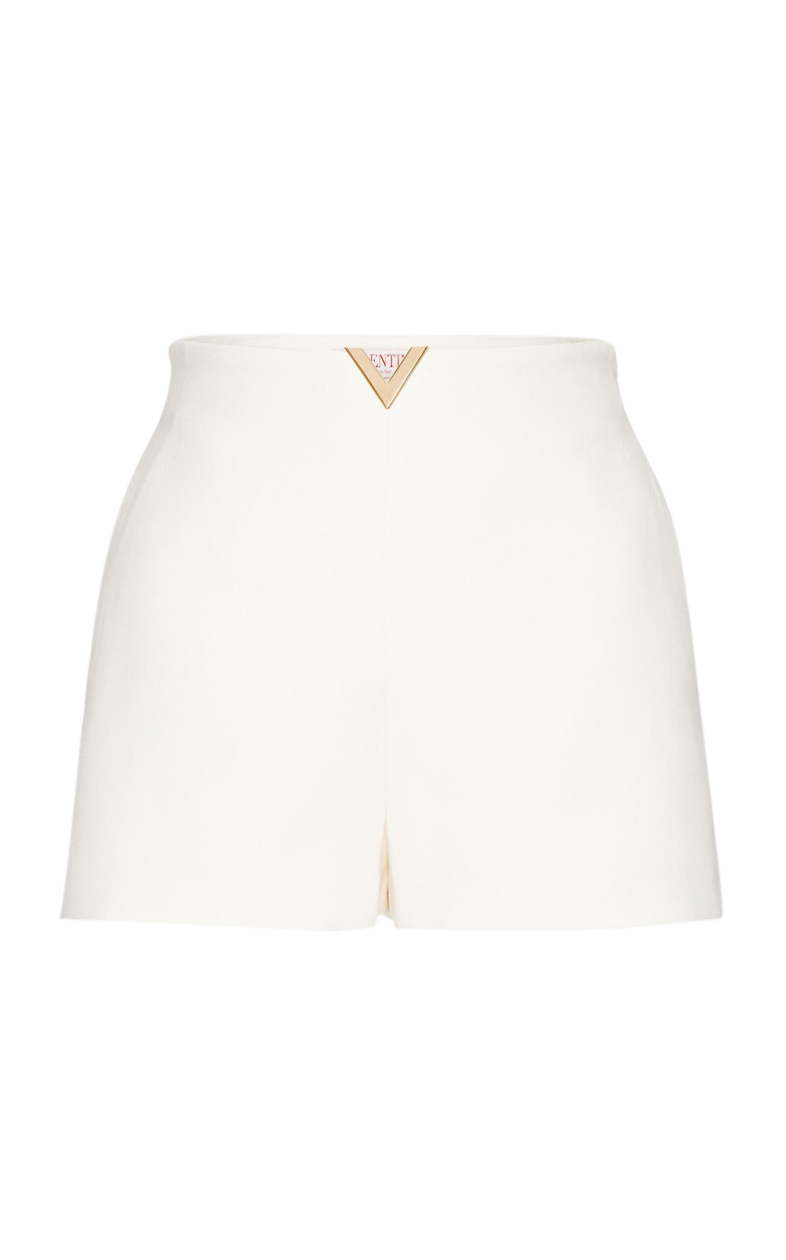 Valentino V-plaque Short Shorts In Ivory