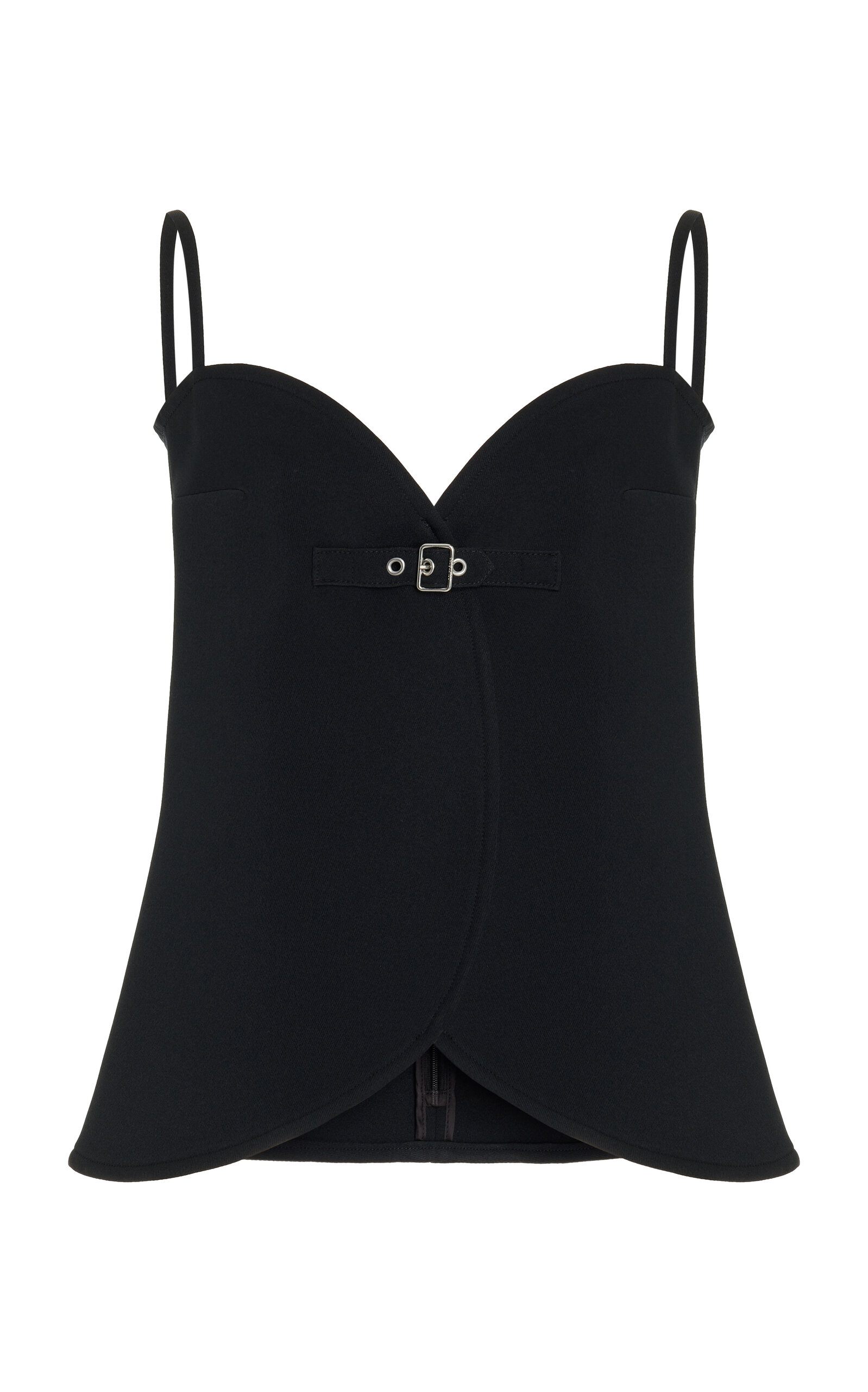 Courrã¨ges Ellipse Buckle-detailed Twill Tank Top In Black