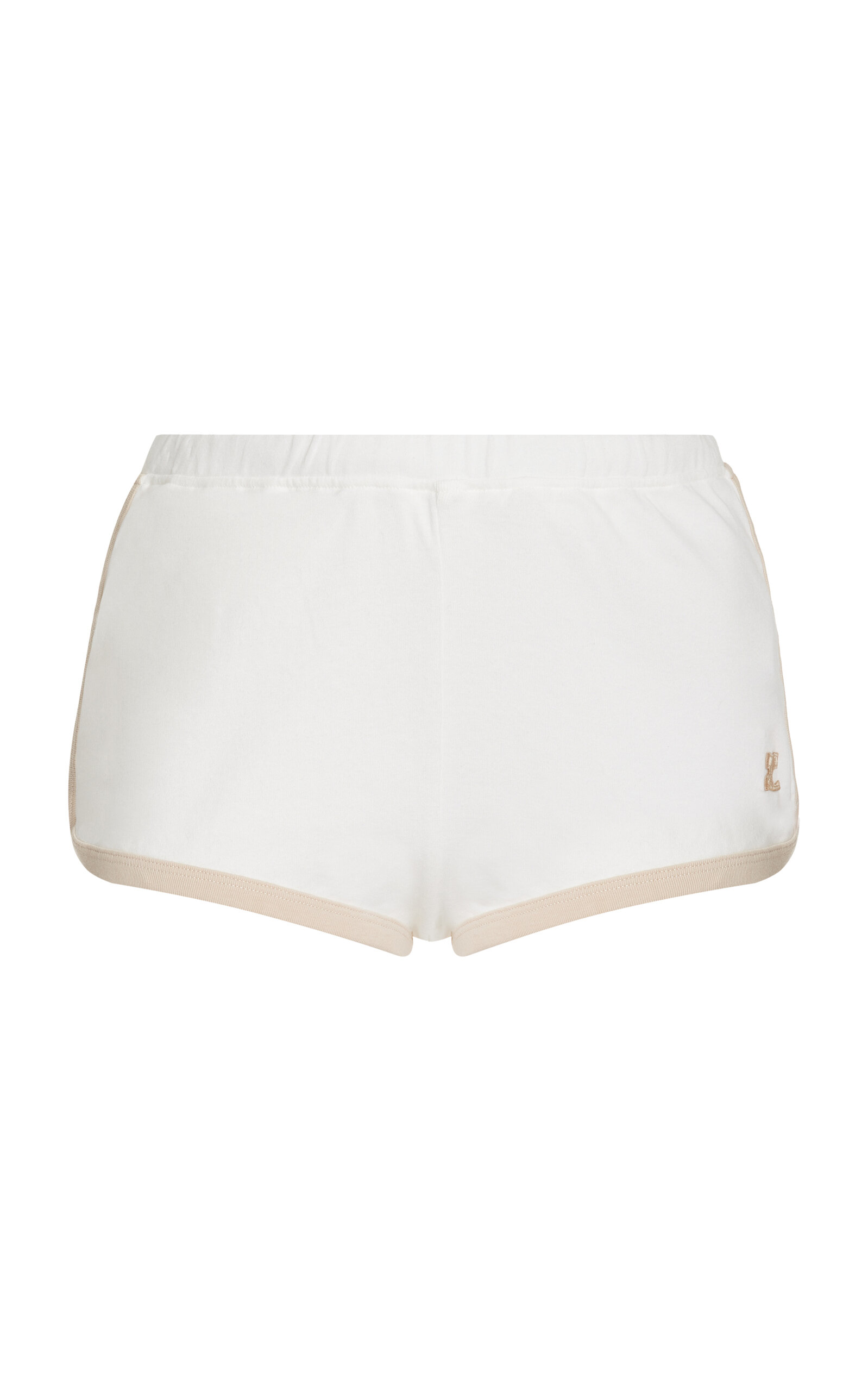 Courrã¨ges Contrast-trimmed Cotton Mini Shorts In White