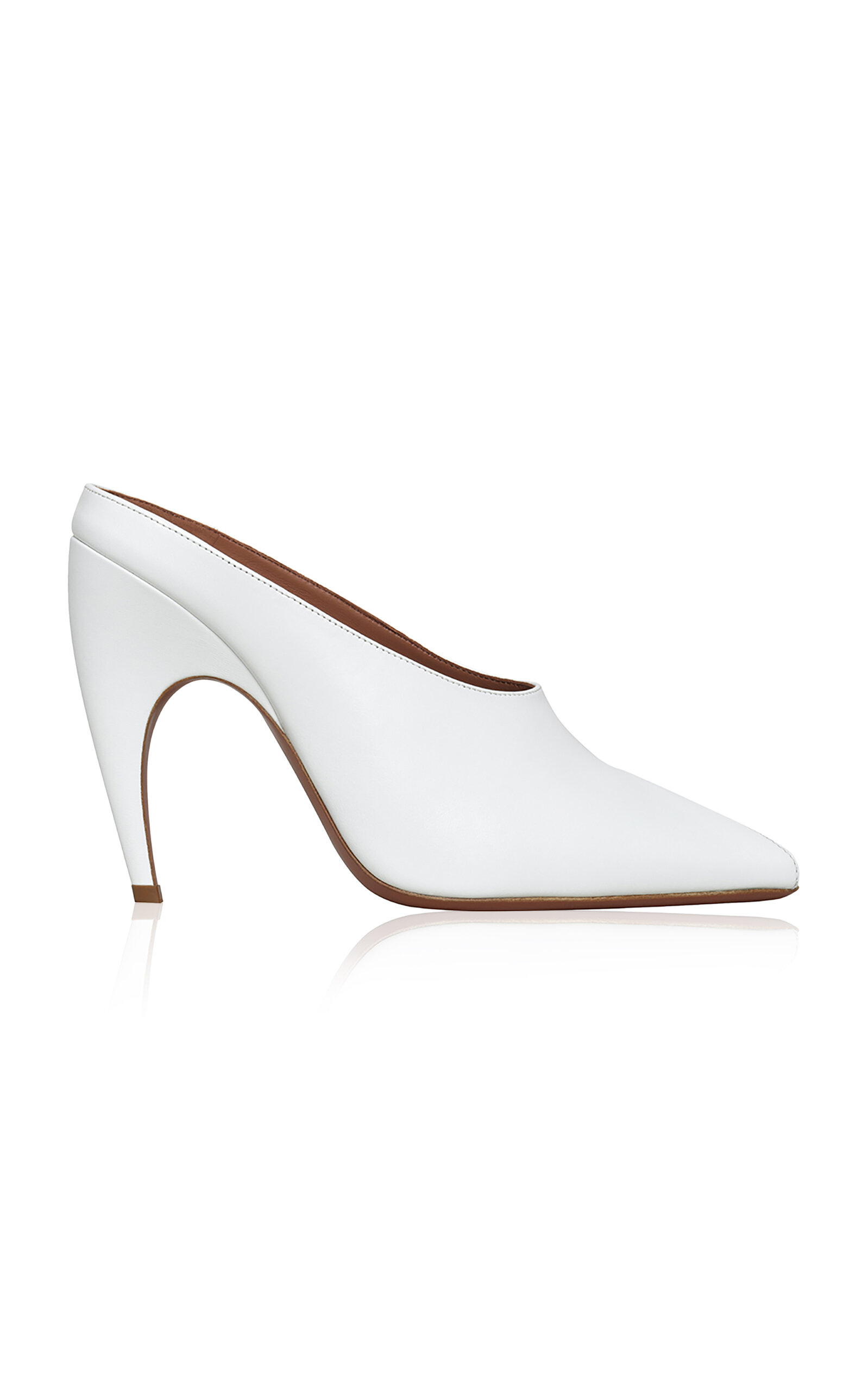 Alaïa Women's Open Toe Leather Mules In White