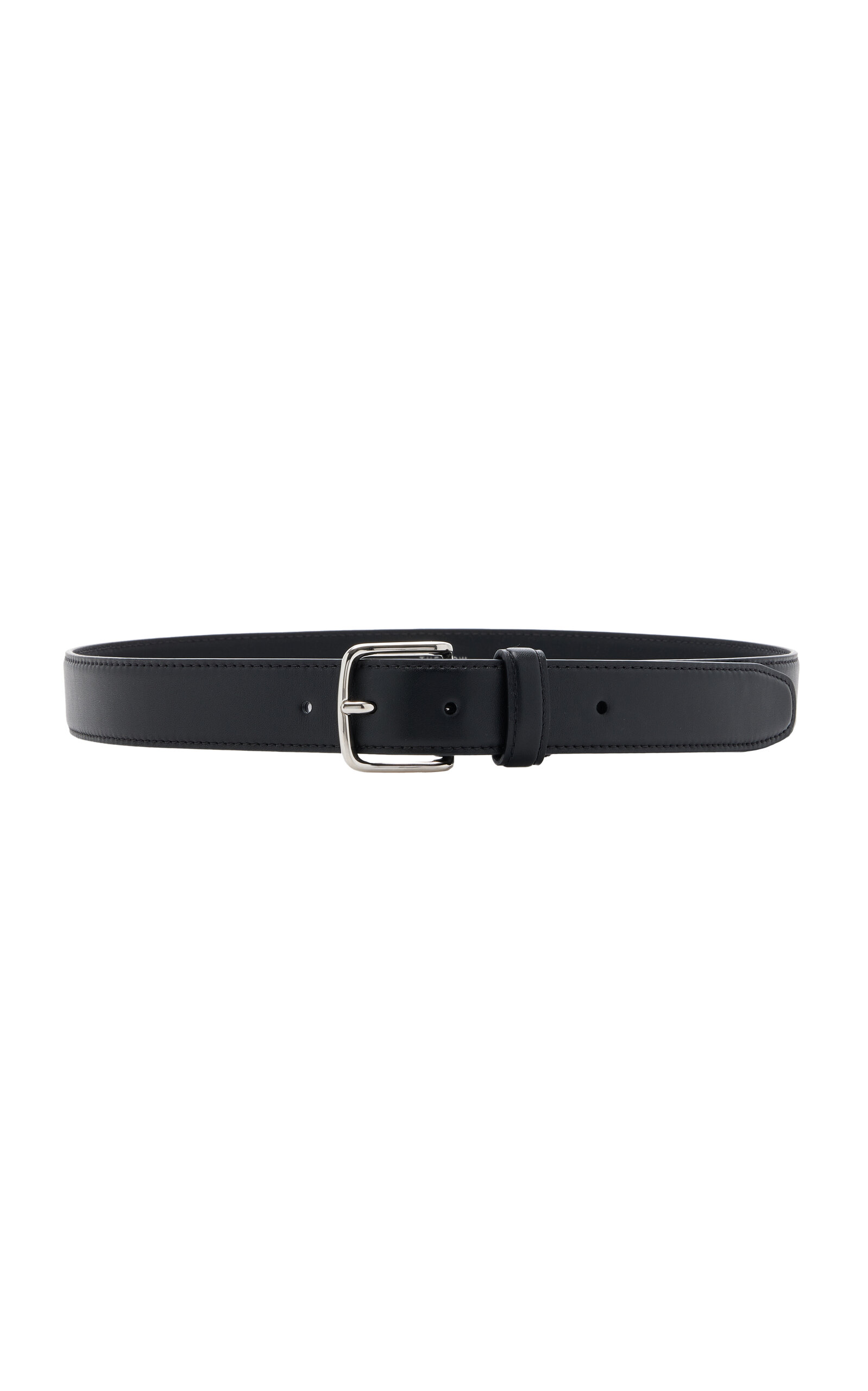 The Row Classic Leather Belt In Silver