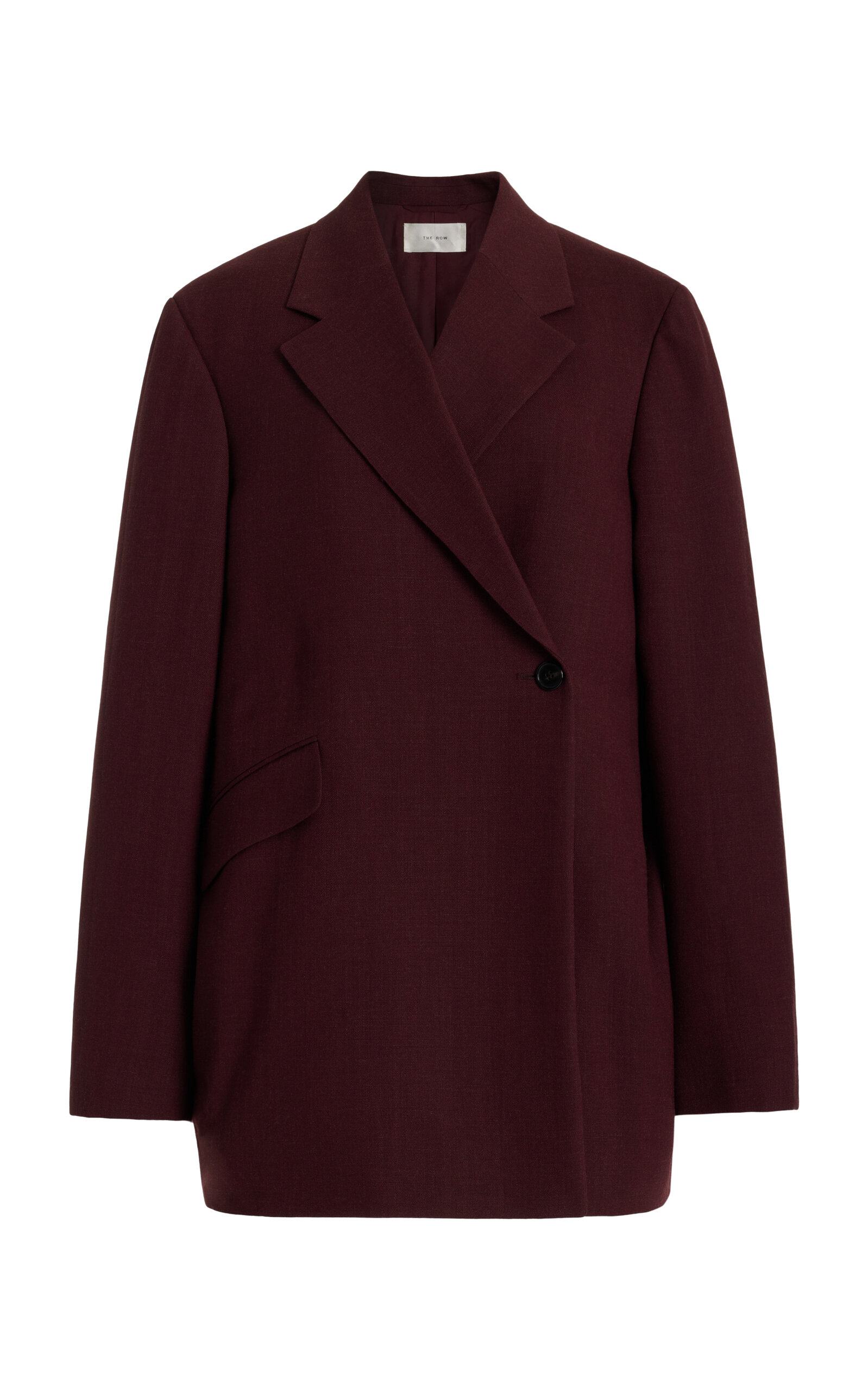 Shop The Row Azul Wool Double-breasted Blazer In Burgundy