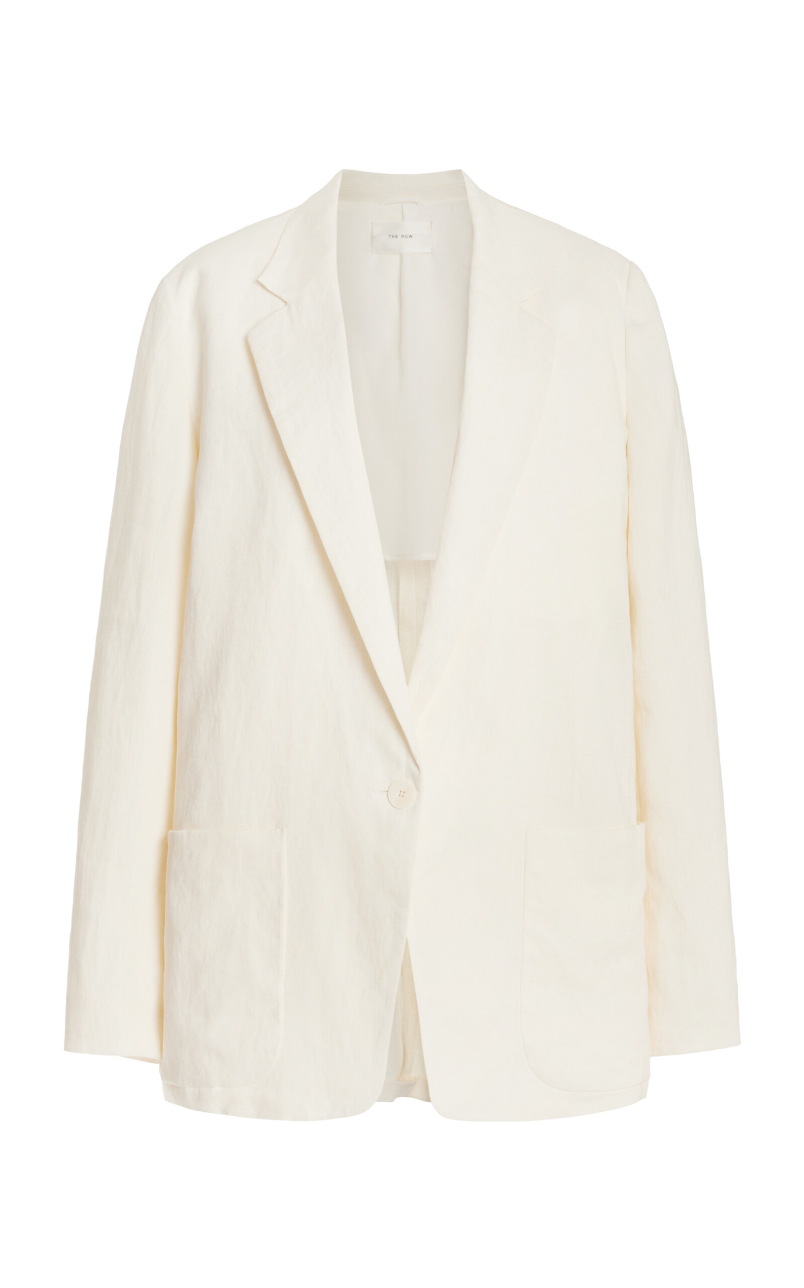 The Row Enza Linen Single-breasted Blazer In White