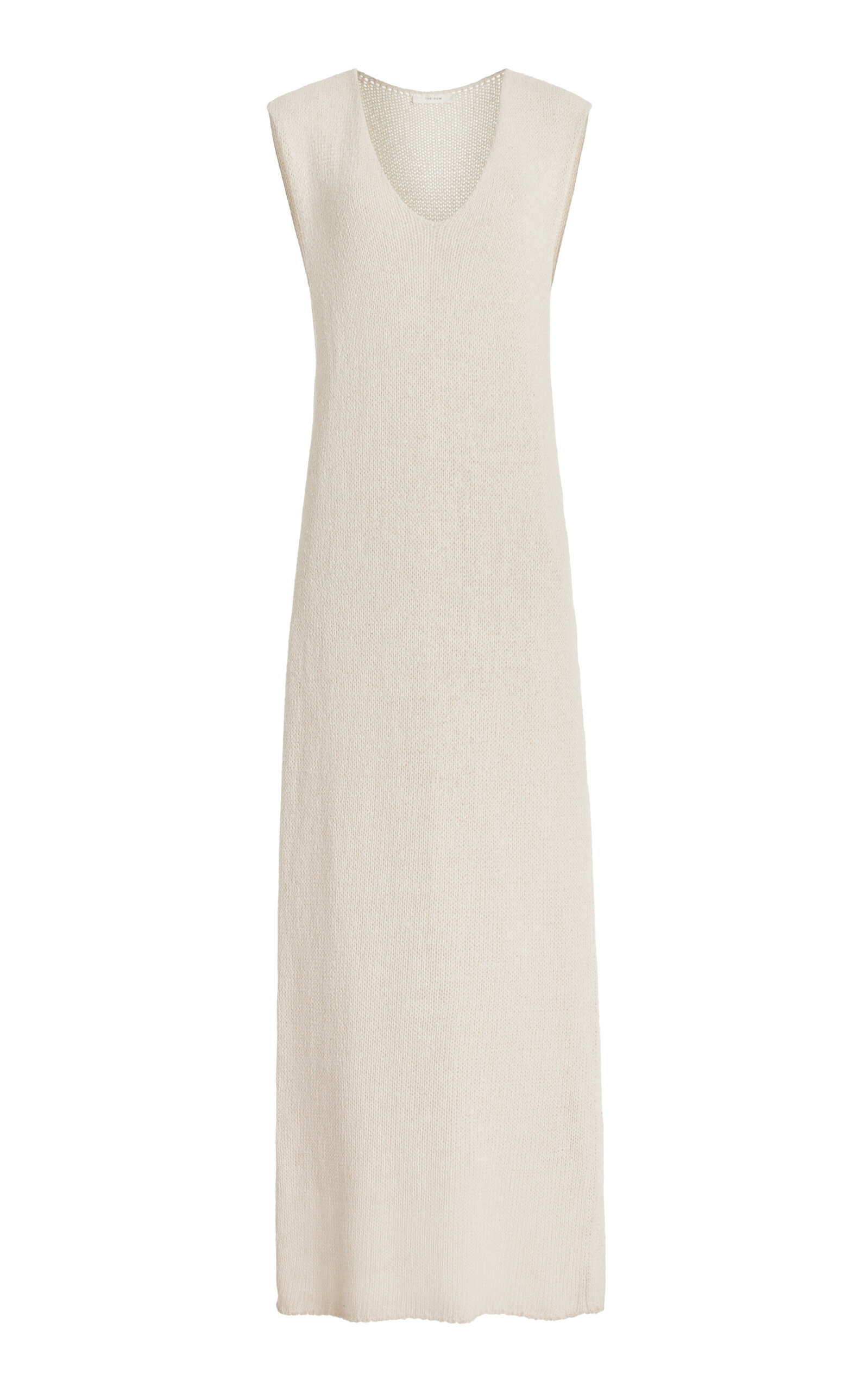The Row Folosa Open-knit Maxi Silk Dress In White