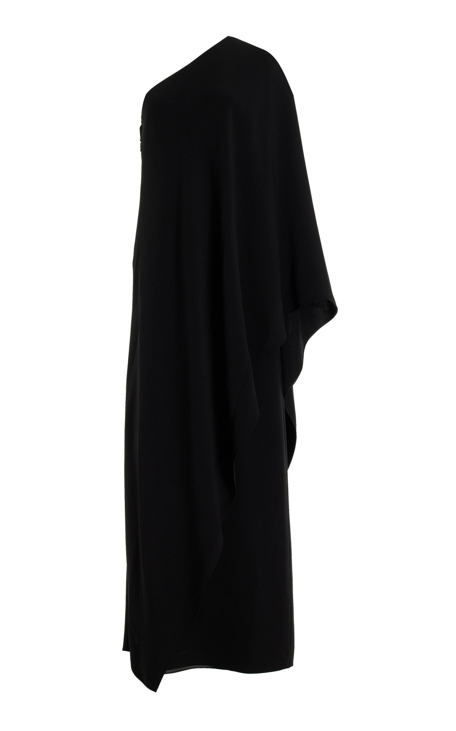 The Row Sparrow Asymmetric Silk Cady Maxi Dress In Black