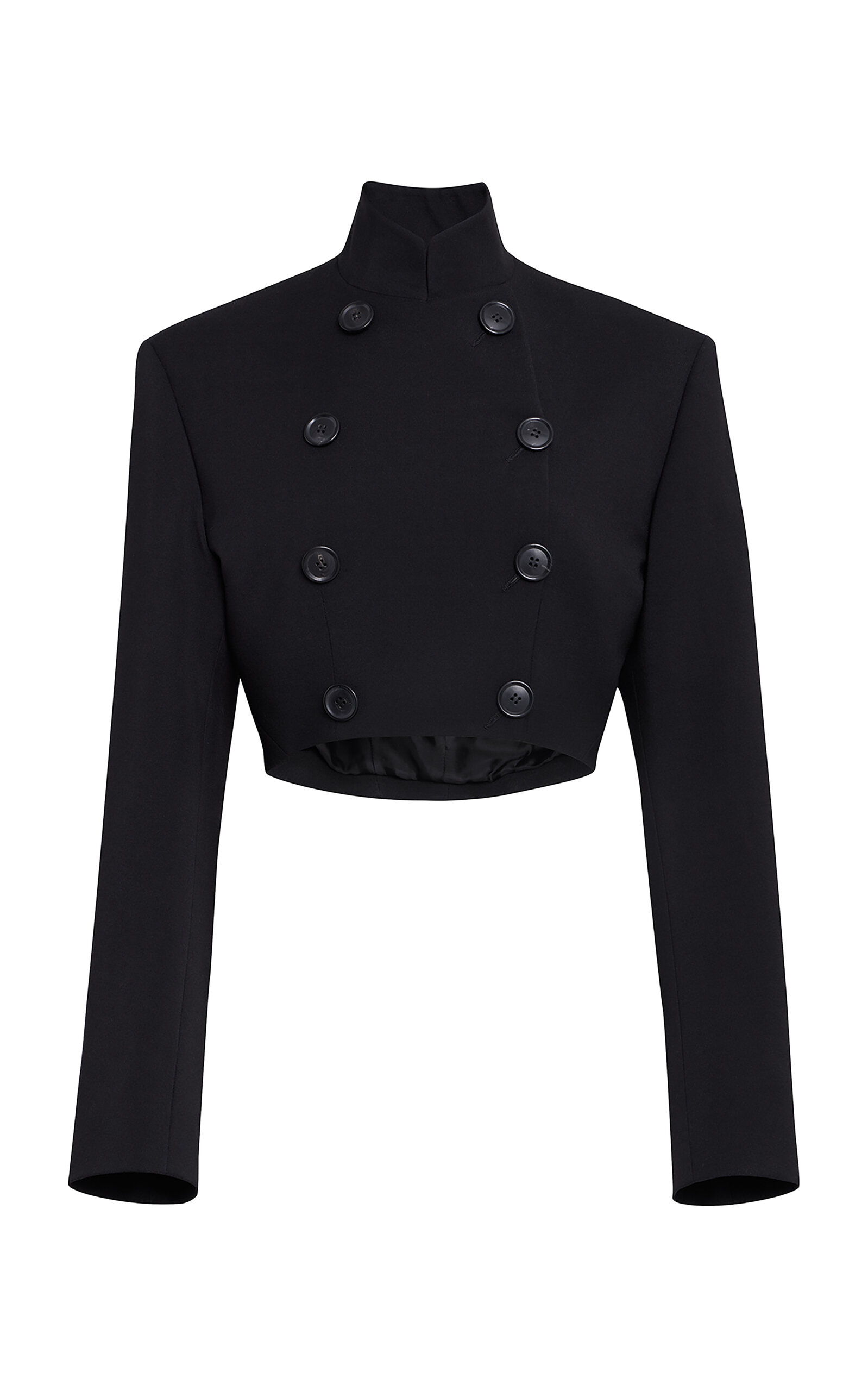 Alaïa Stretch-wool Gabardine Cropped Jacket In Black