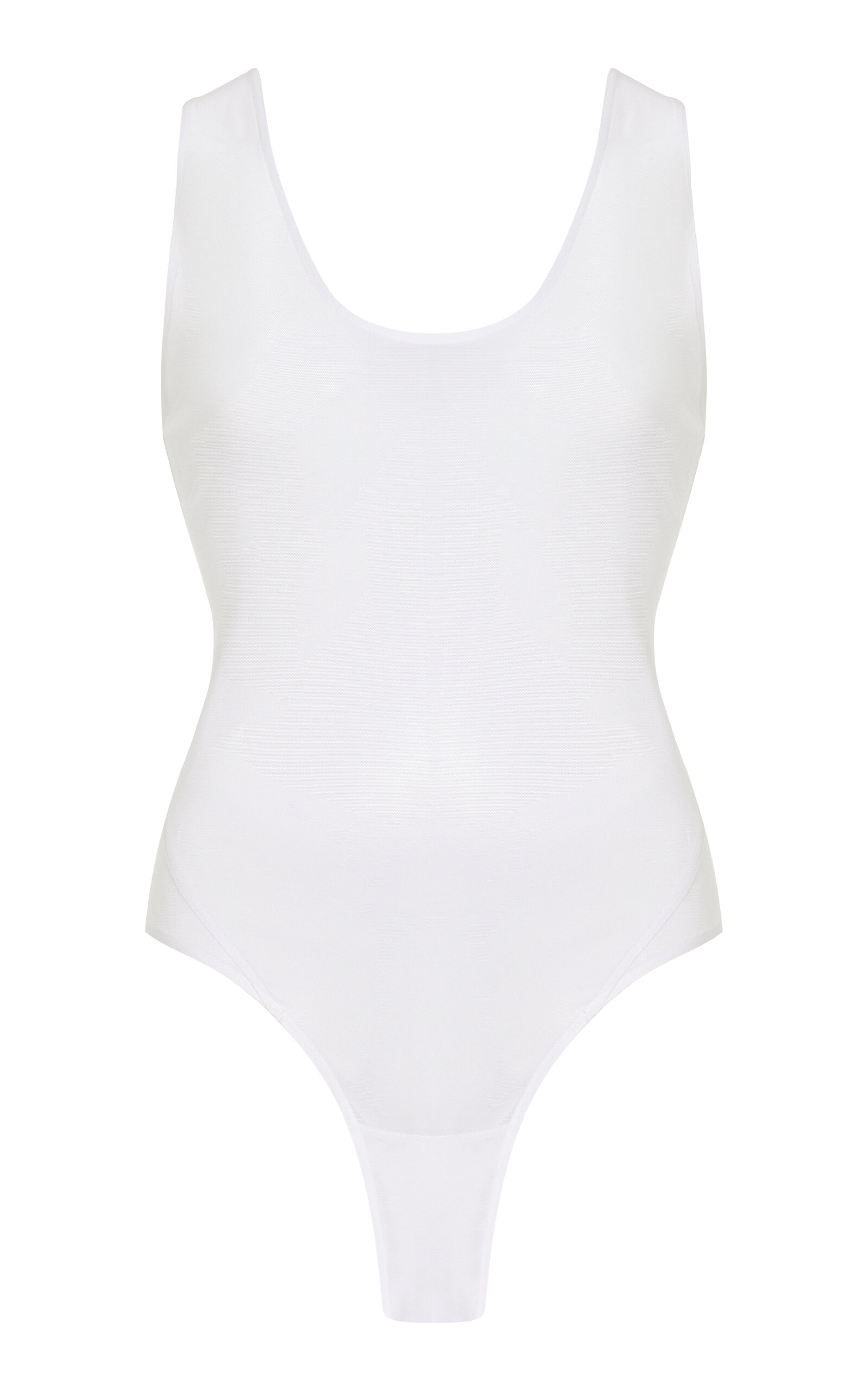 Alaïa Crossback Jersey Bodysuit In White