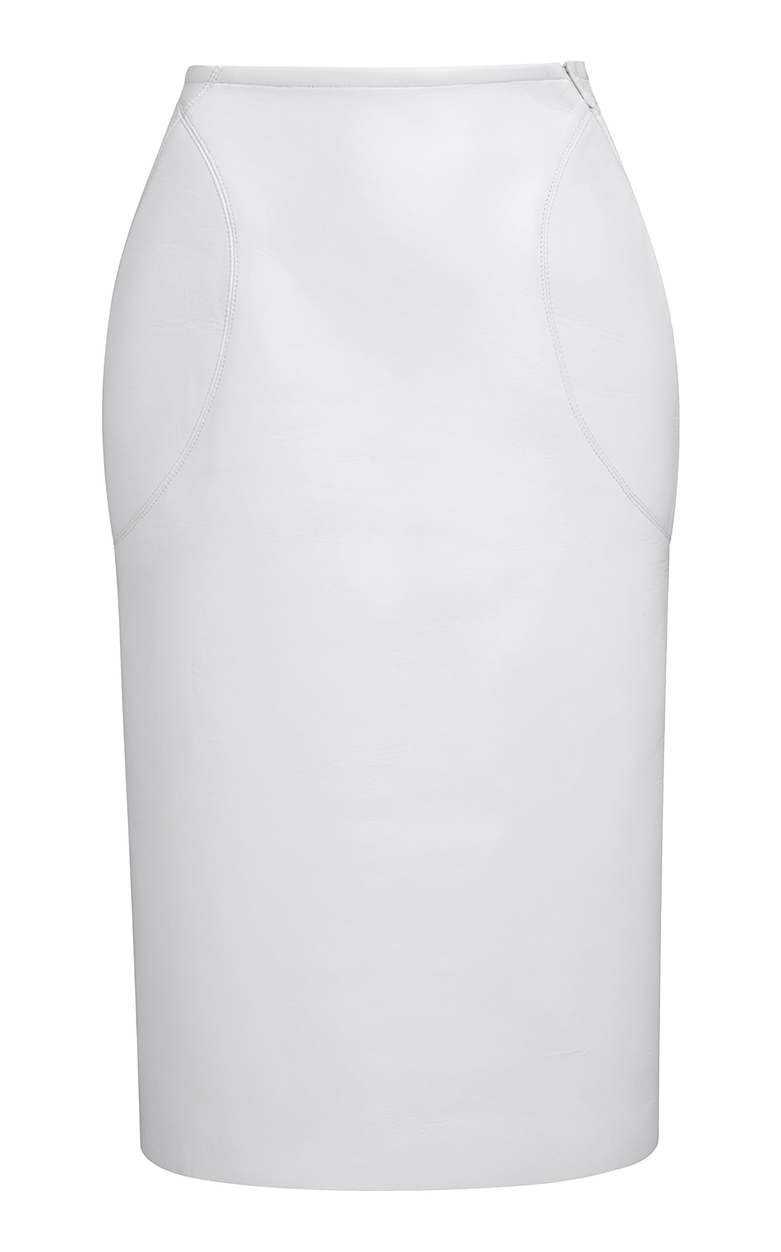 Alaïa Leather Pencil Skirt In Ivory