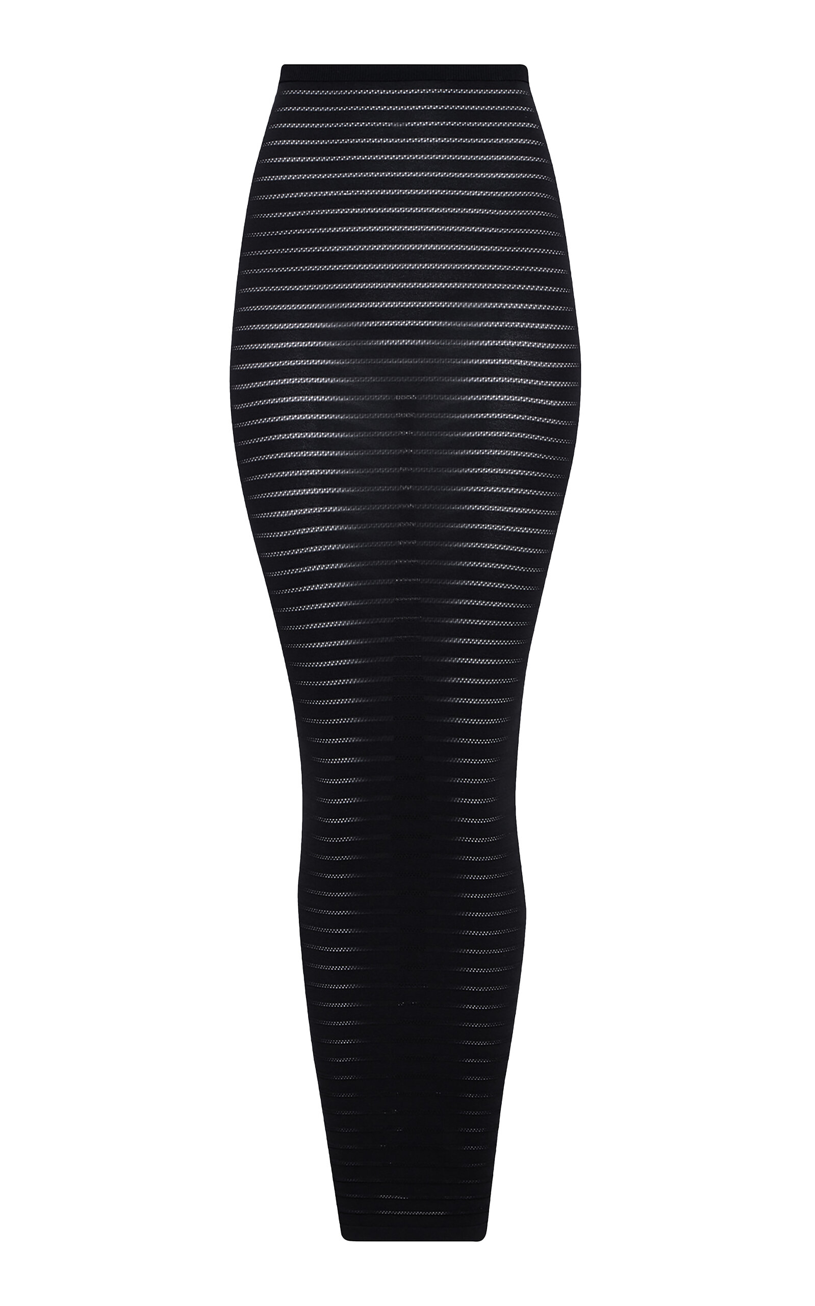 Alaïa Stripe-knit Maxi Skirt In Black