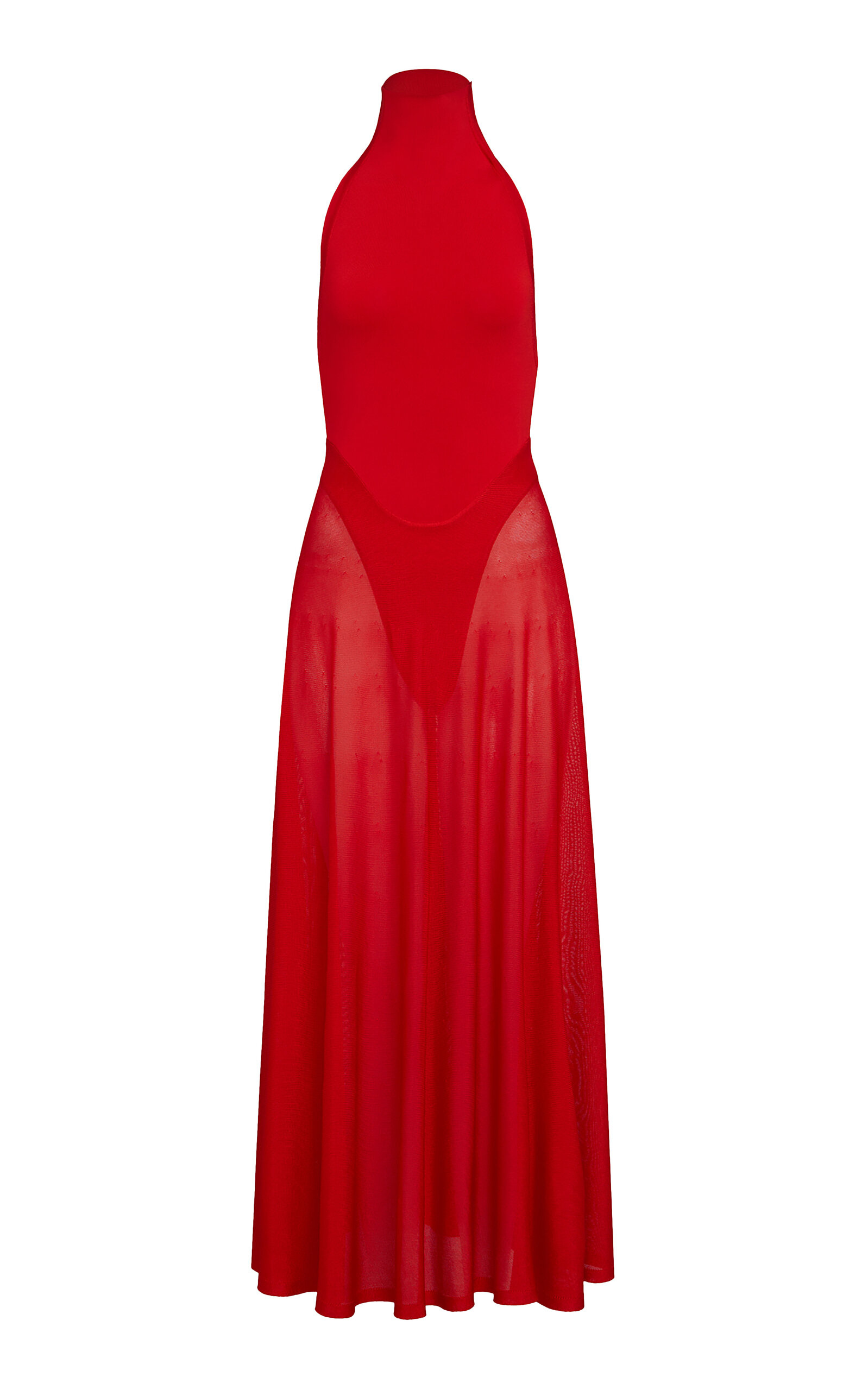 Alaïa Women's Flared Turtleneck Dress In Red