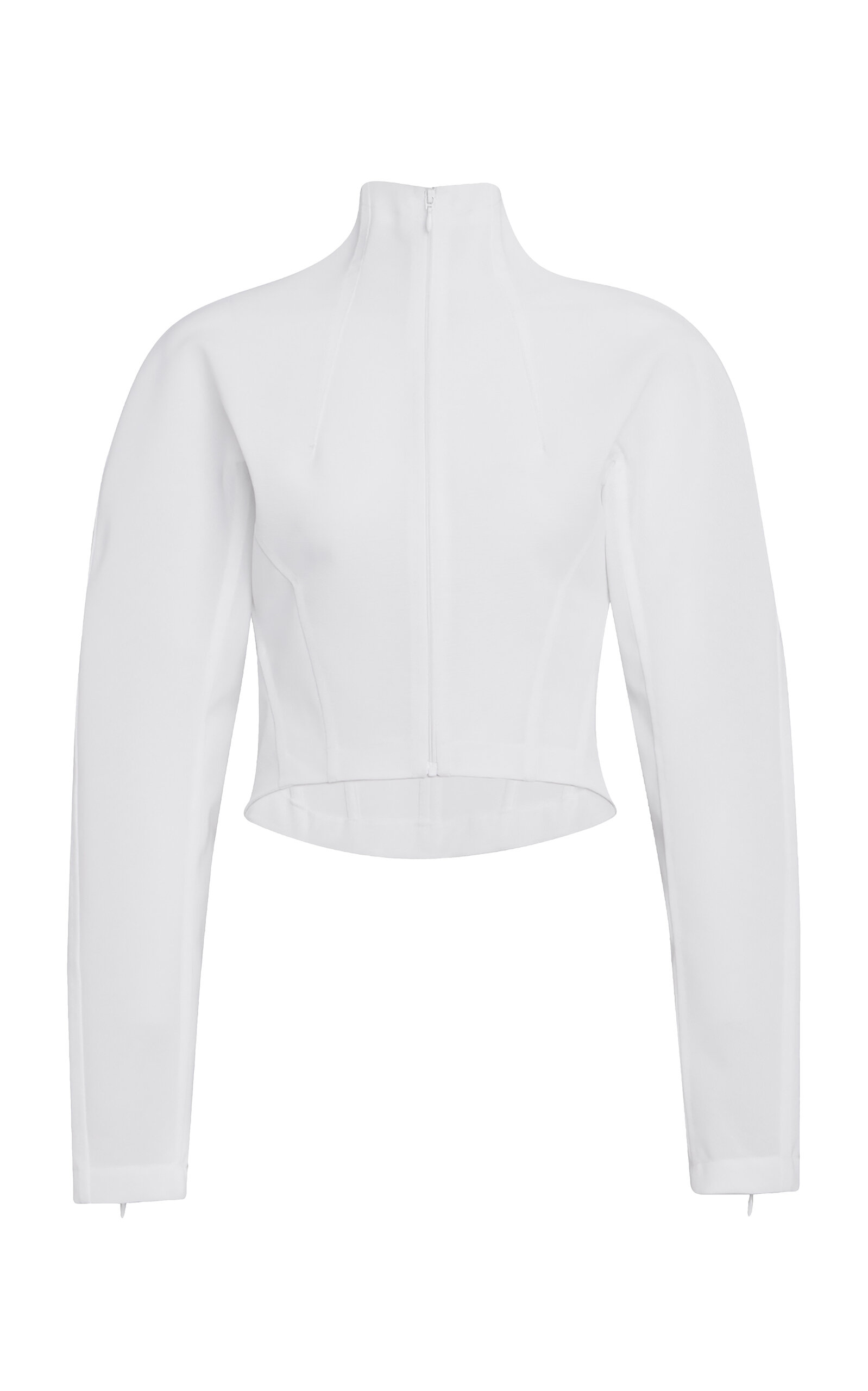 Alaïa Women's Turtleneck Cropped Jacket In White