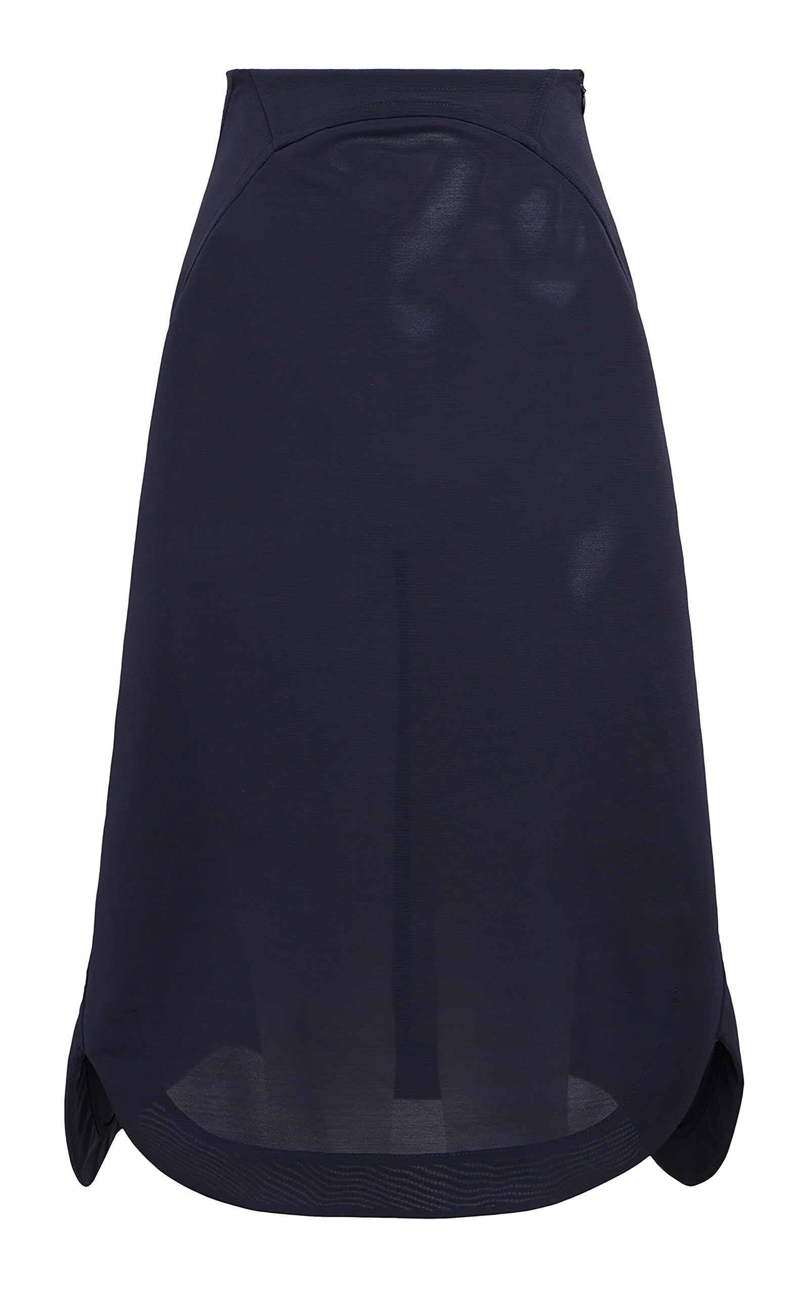 Shop Alaïa Sheer Midi Skirt In Black
