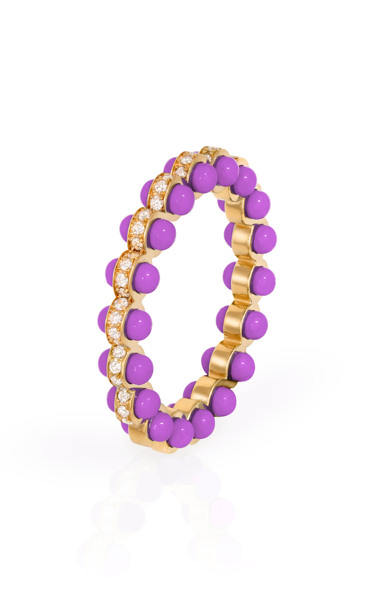 L'atelier Nawbar The Atom 18k Yellow Gold Diamond Ring In Purple