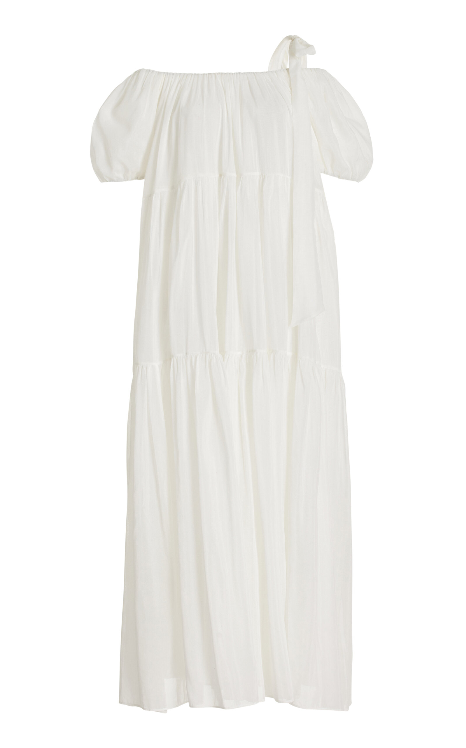 Joanna Tiered Cotton-Silk Maxi Dress