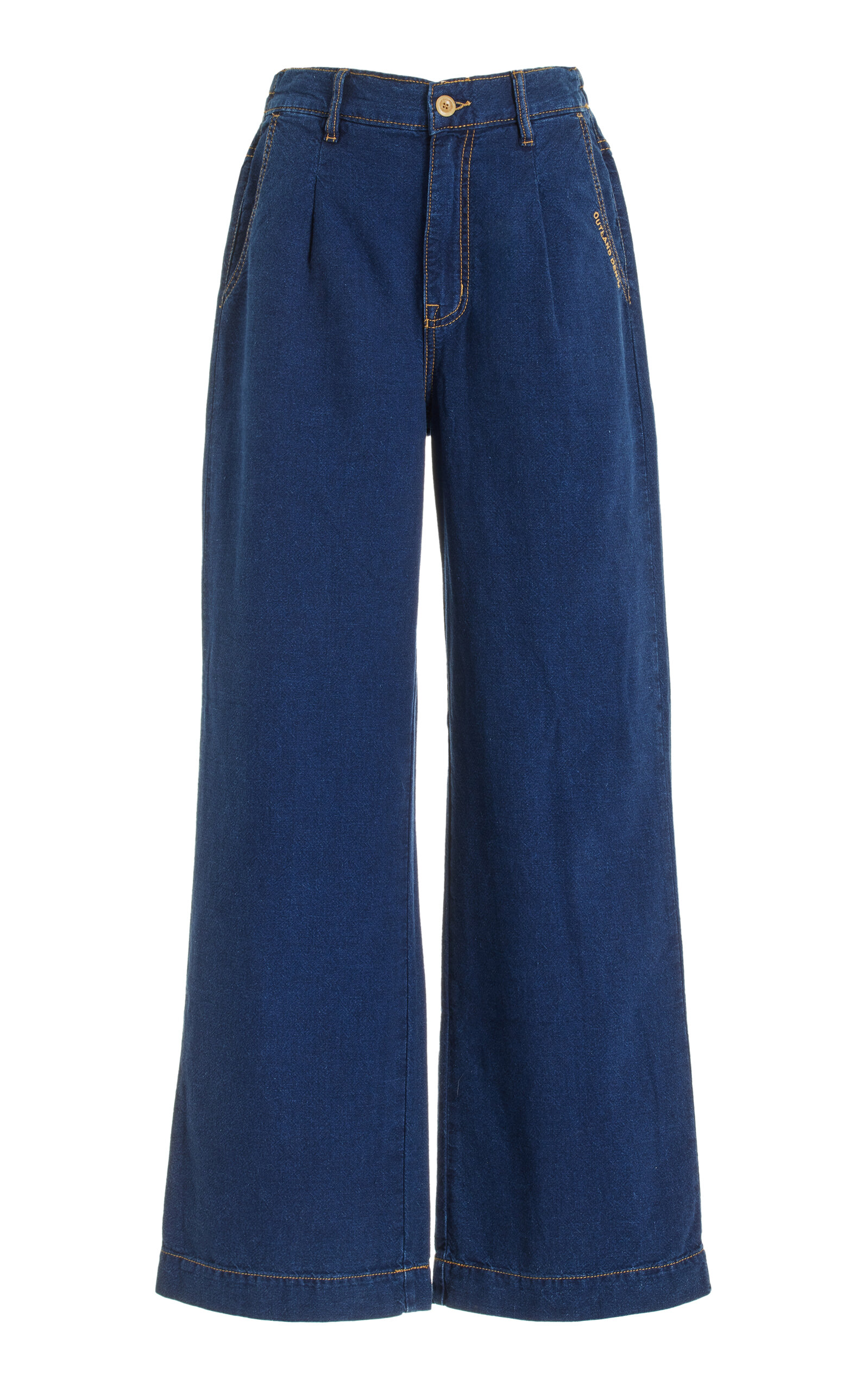 Outland Denim Amelia High-rise Wide-leg Jeans In Dark Wash