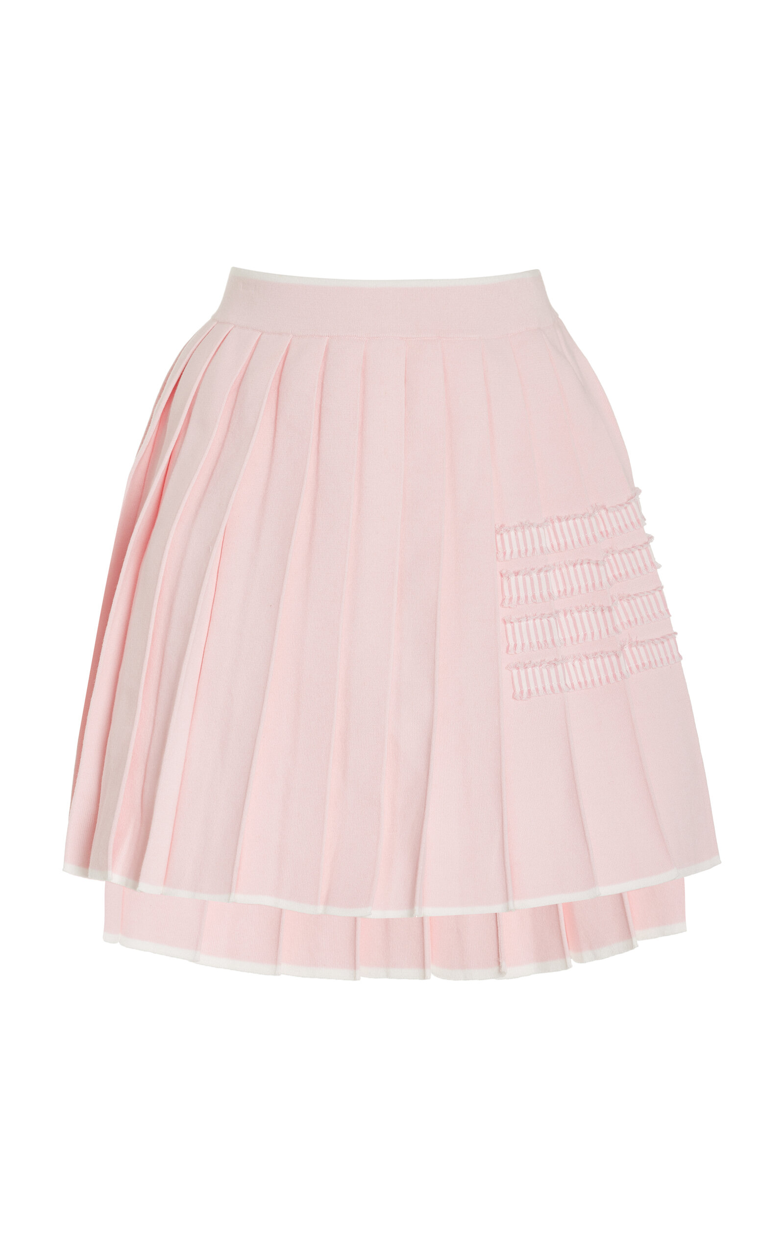 Thom Browne Full Needle Pleated Mini Skirt In Pink