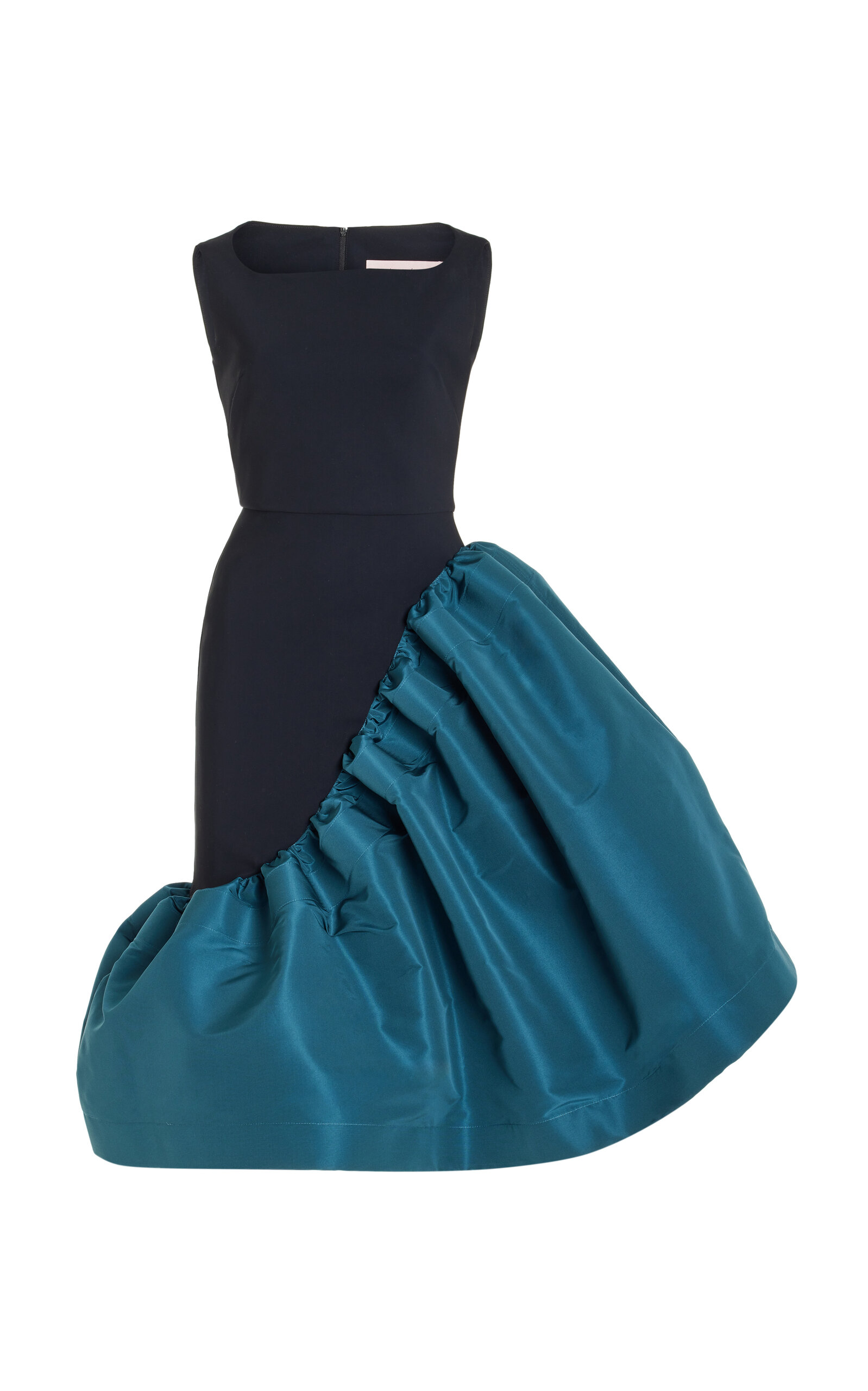 Shop Greta Constantine Nao Silk-trimmed Crepe Midi Dress In Black