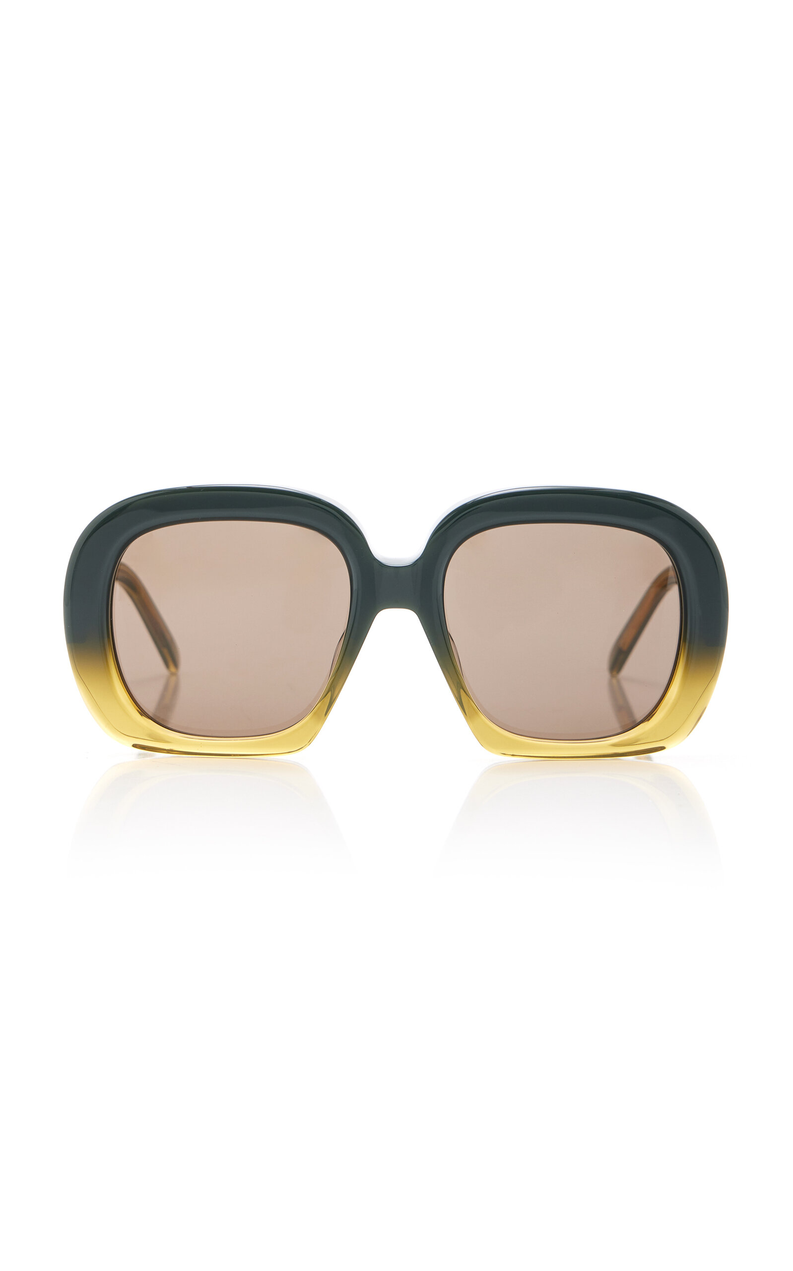 Loewe Curvy 53mm Square Sunglasses In Green