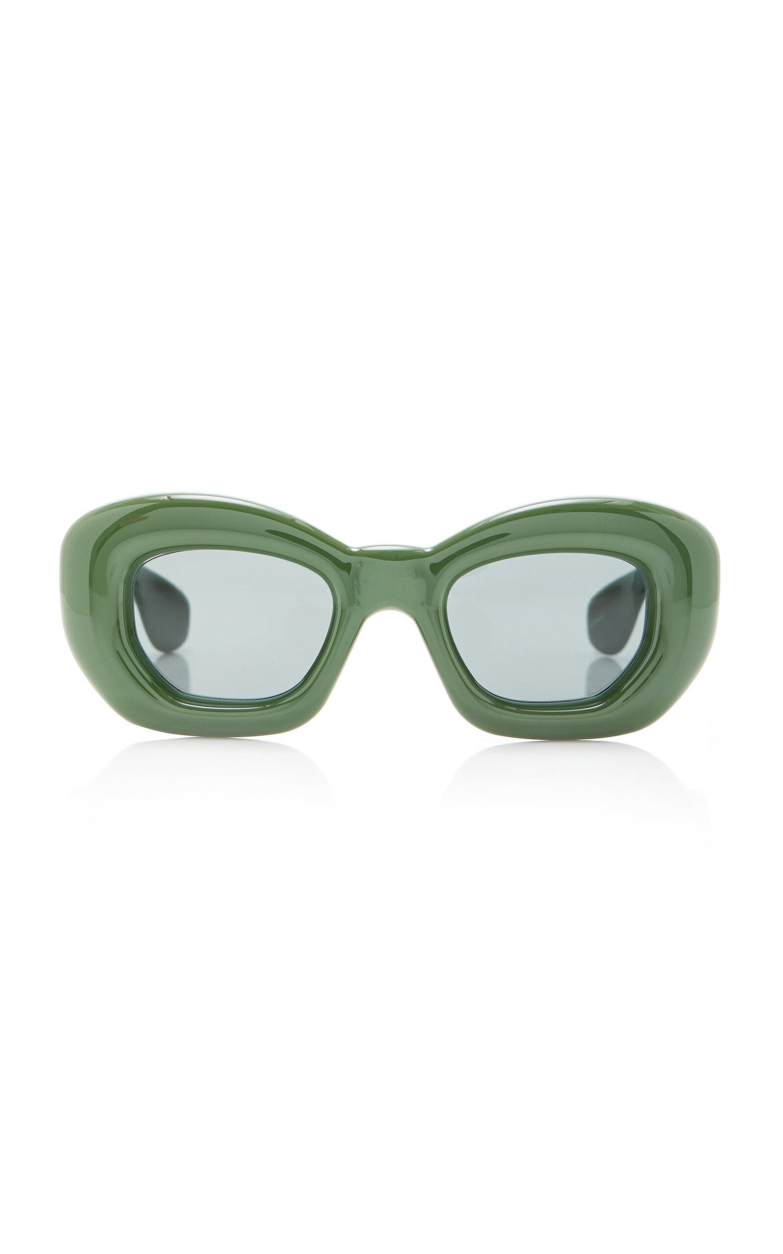 Shop Loewe Inflated Butterfly-frame Acetate Sunglasses In Green