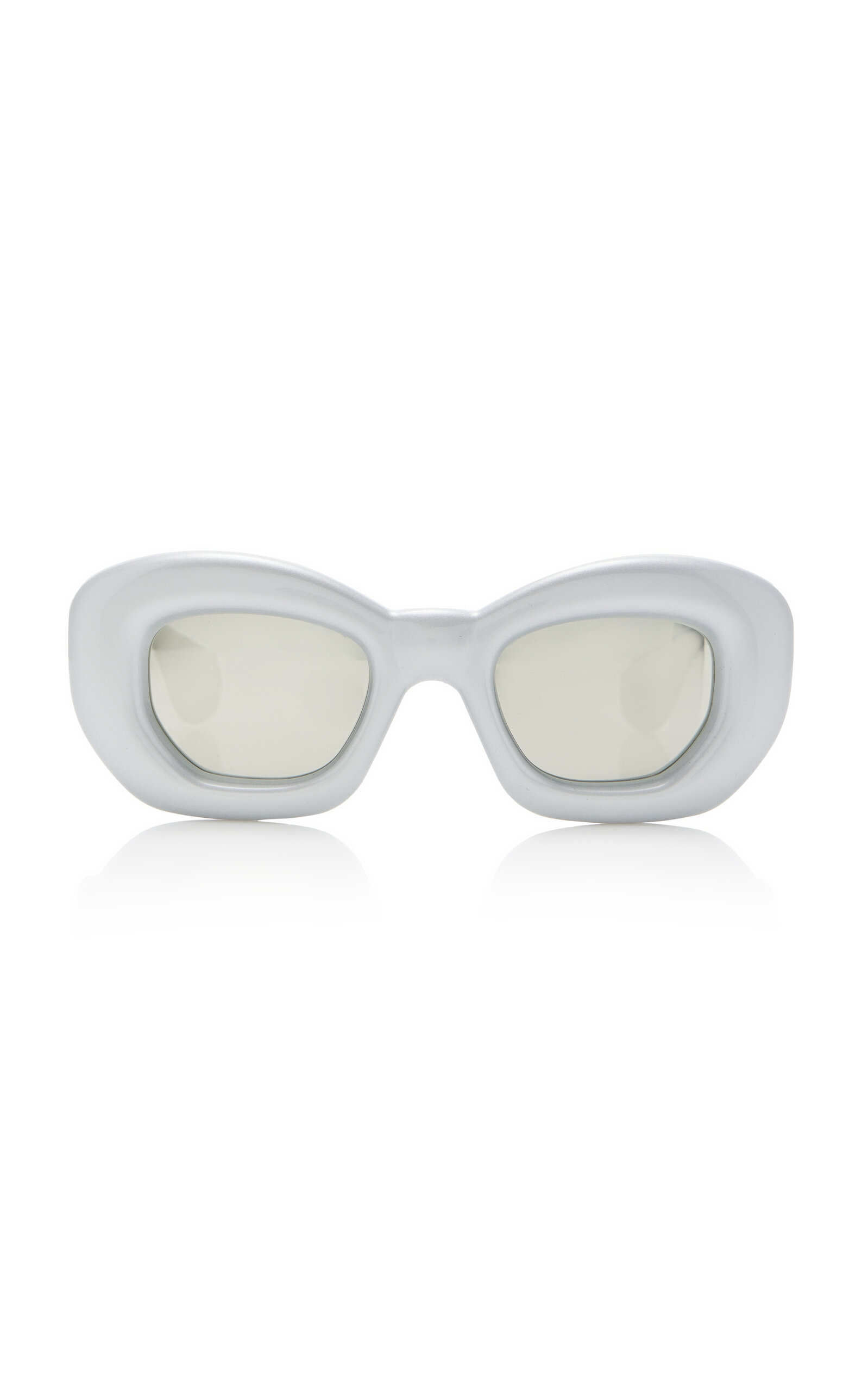 Loewe - Inflated Butterfly-Frame Acetate Sunglasses - Silver - OS - Moda Operandi