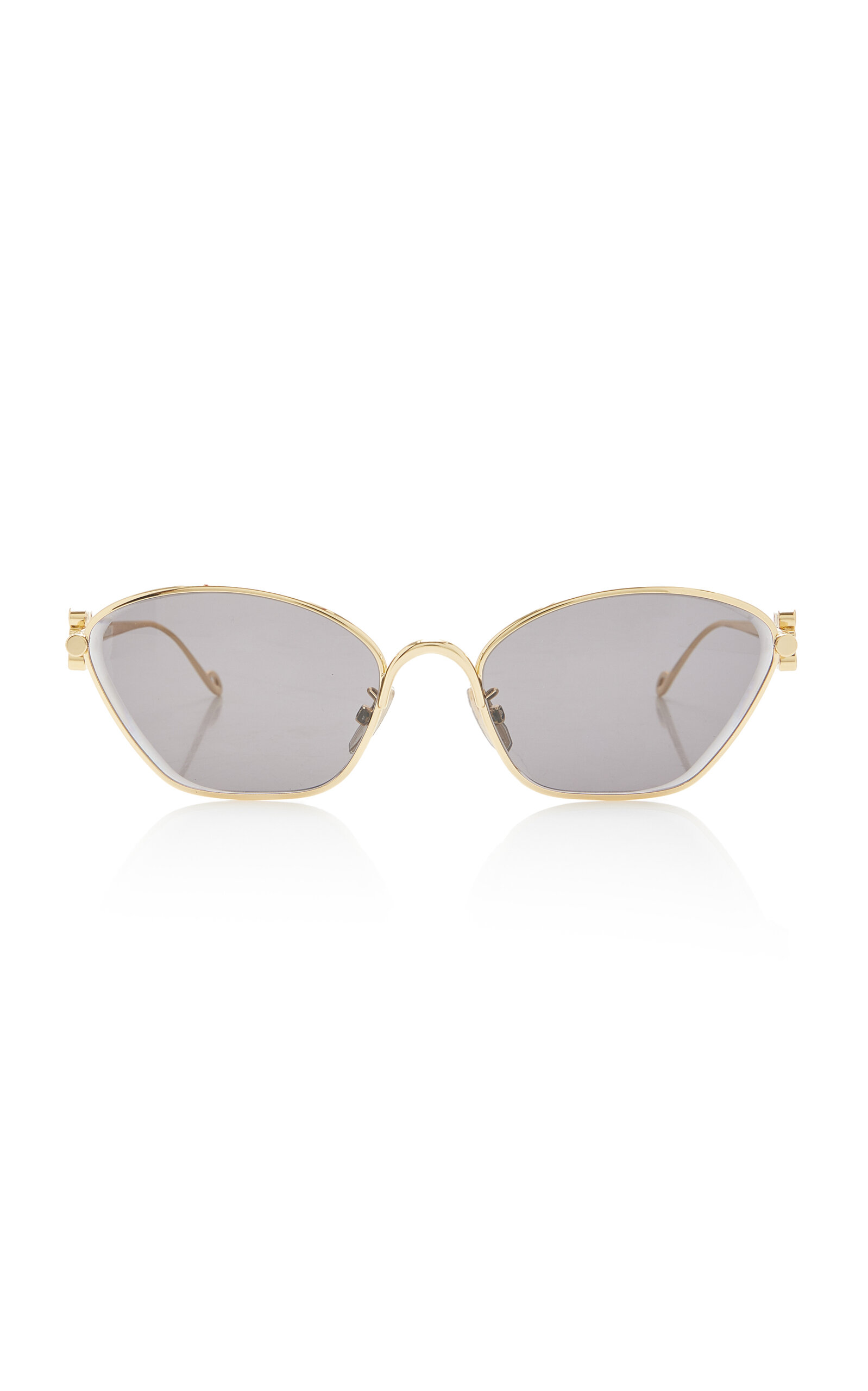 Loewe Hexagonal-frame Metal Sunglasses In Gold