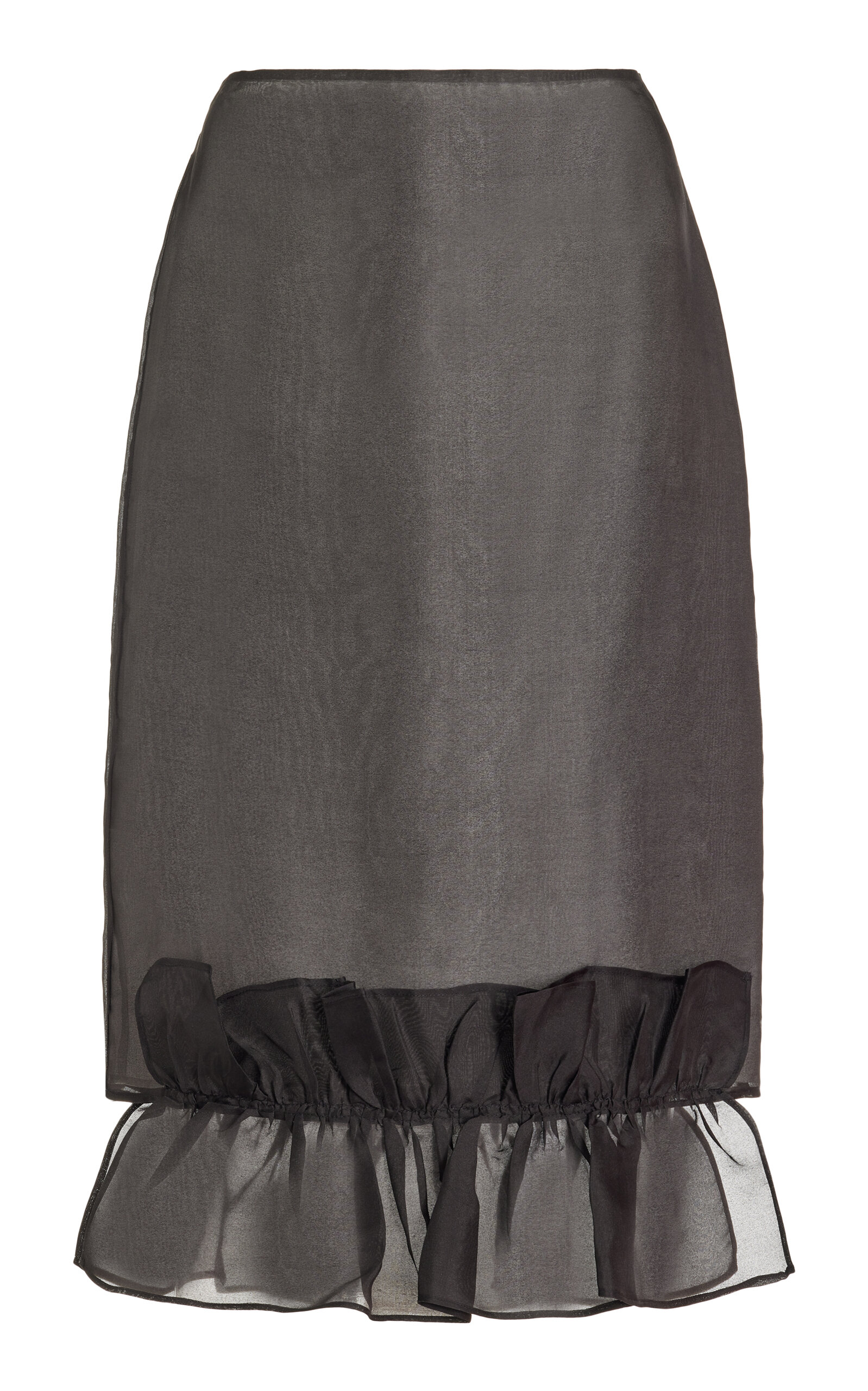 Shop Bite Studios Ruffled Silk Organza Skirt In Black