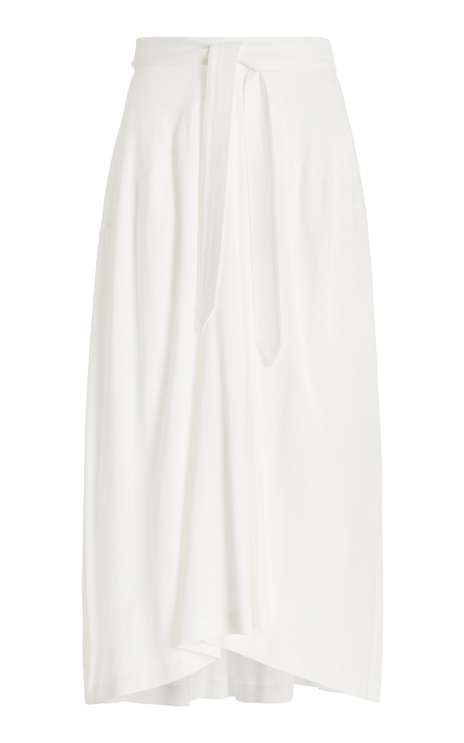 Bite Studios Belted Draped Jersey Skirt In White