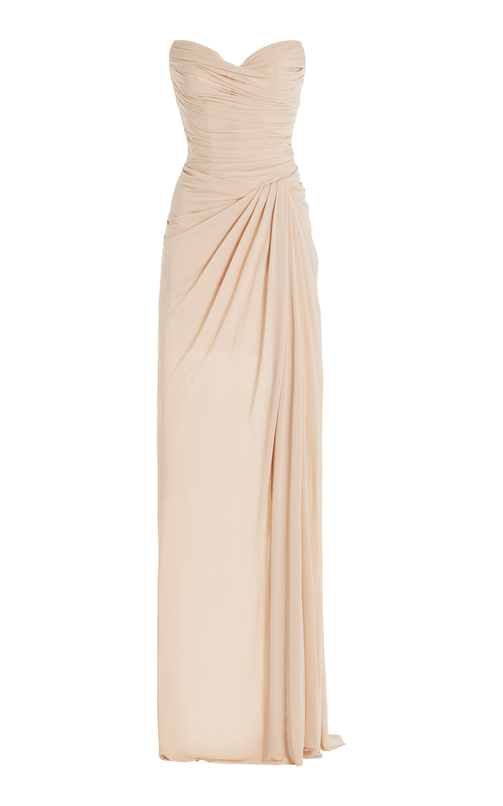 Monique Lhuillier Strapless Draped Matte Jersey Gown In Neutral | ModeSens Monique Lhuillier Strapless Draped Matte Jersey Gown In Neutral | ModeSens