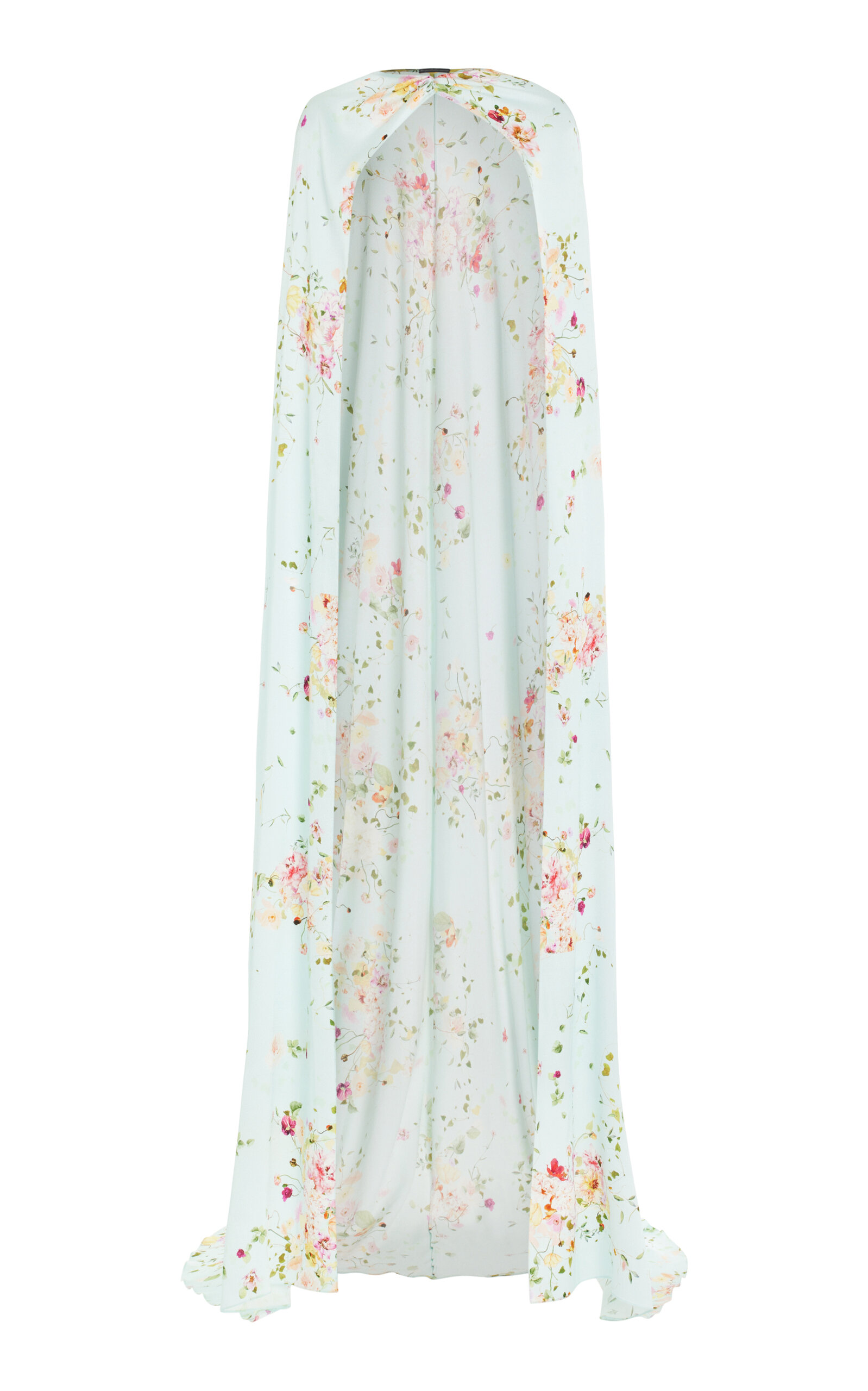 Floral Crepe-Backed Satin Cape
