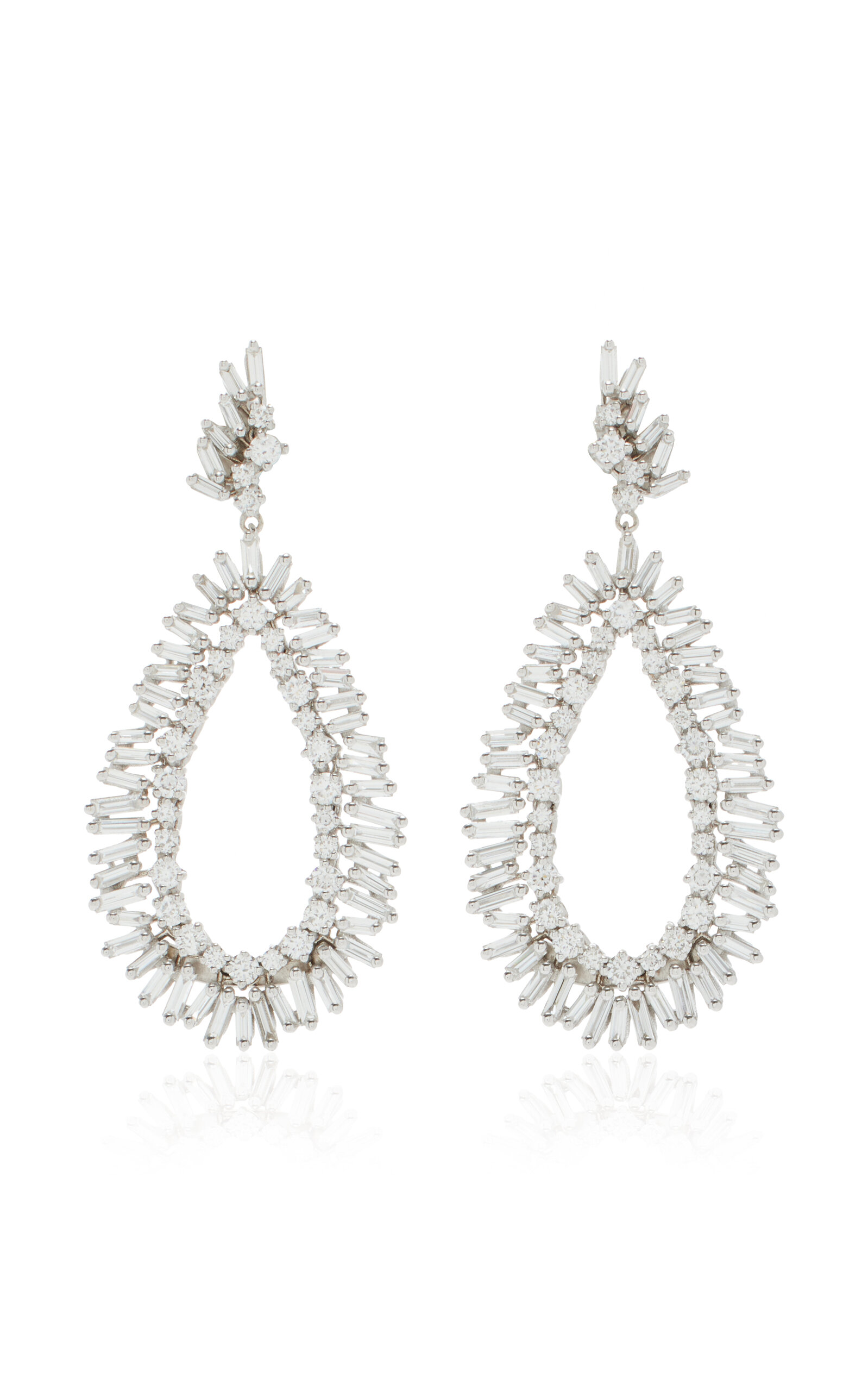 Suzanne Kalan Classic 18k White Gold Diamond Earrings