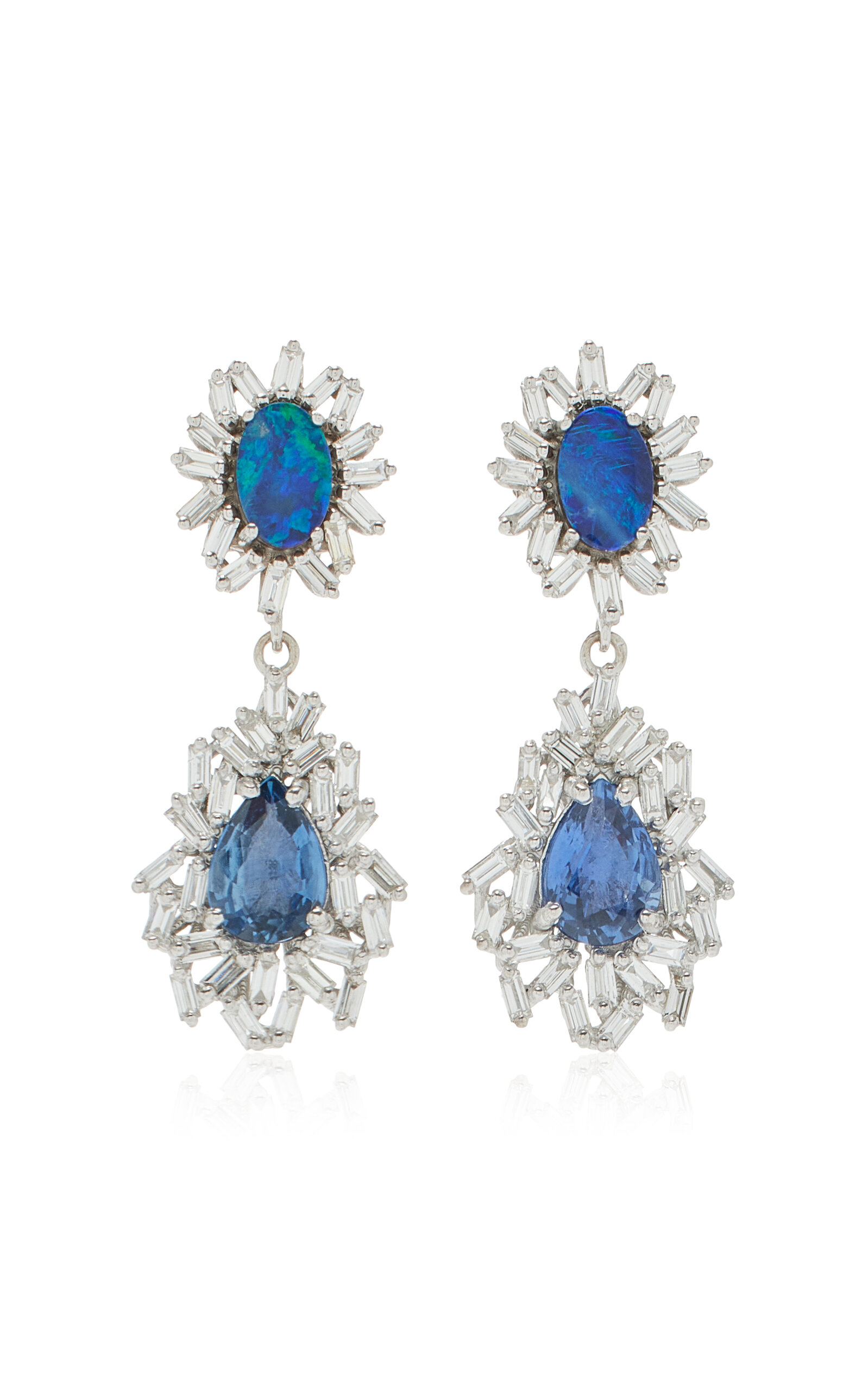 Suzanne Kalan Opal And Sapphire Drop Earrings In Blue