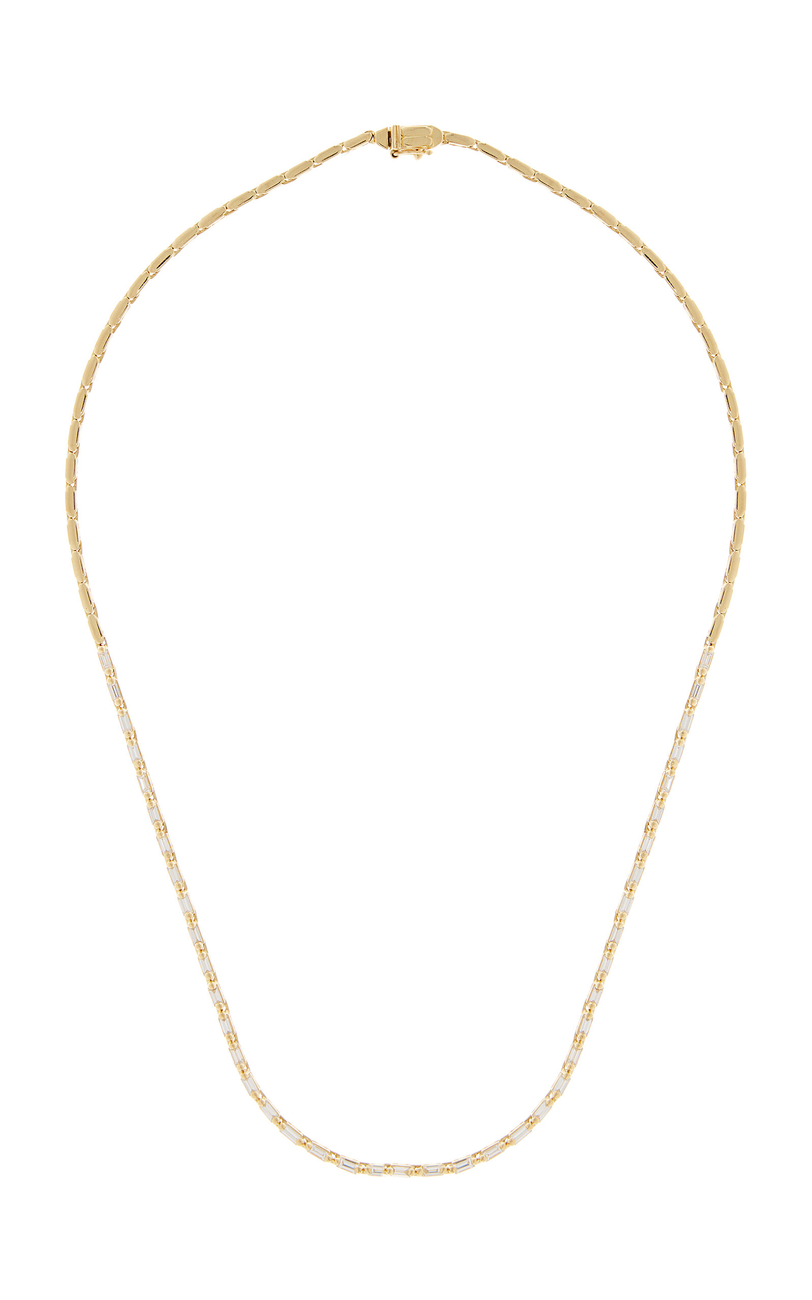 Suzanne Kalan Linear 18k Yellow Gold Diamond Tennis Necklace