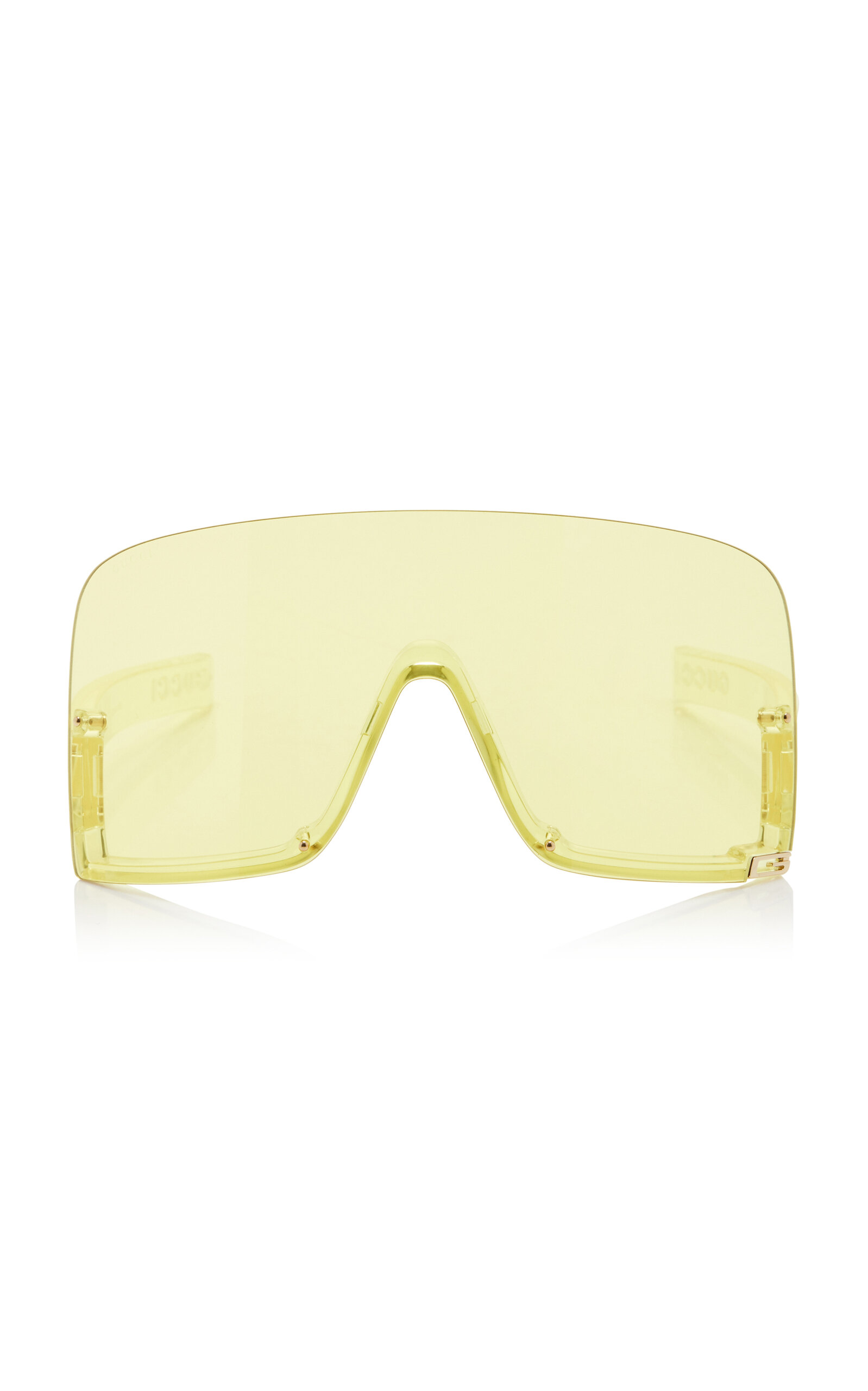 Shop Gucci Mask-frame Acetate Sunglasses In Yellow