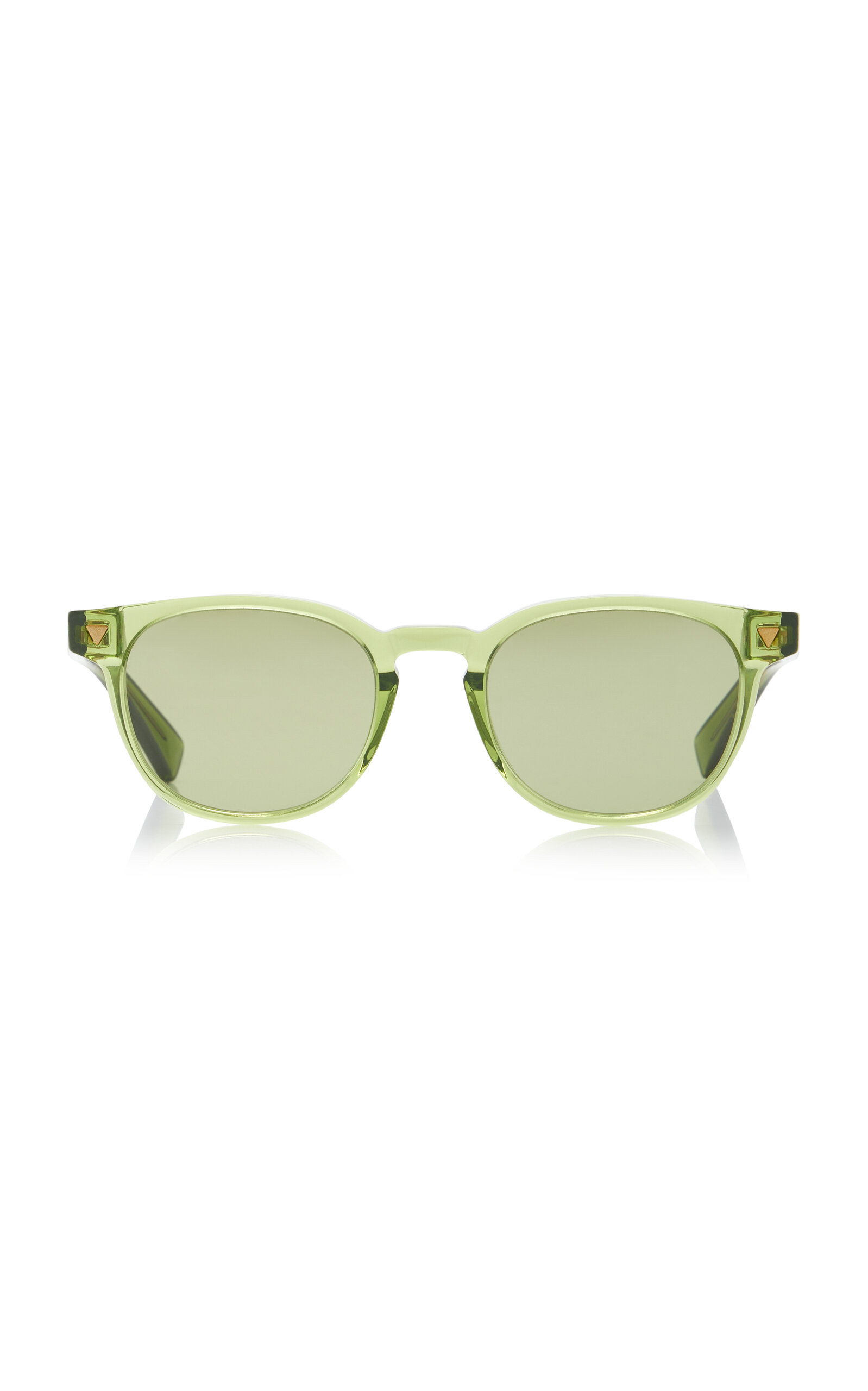 Bottega Veneta - Panthos Soft Round-Frame Acetate Sunglasses - Green - OS - Moda Operandi