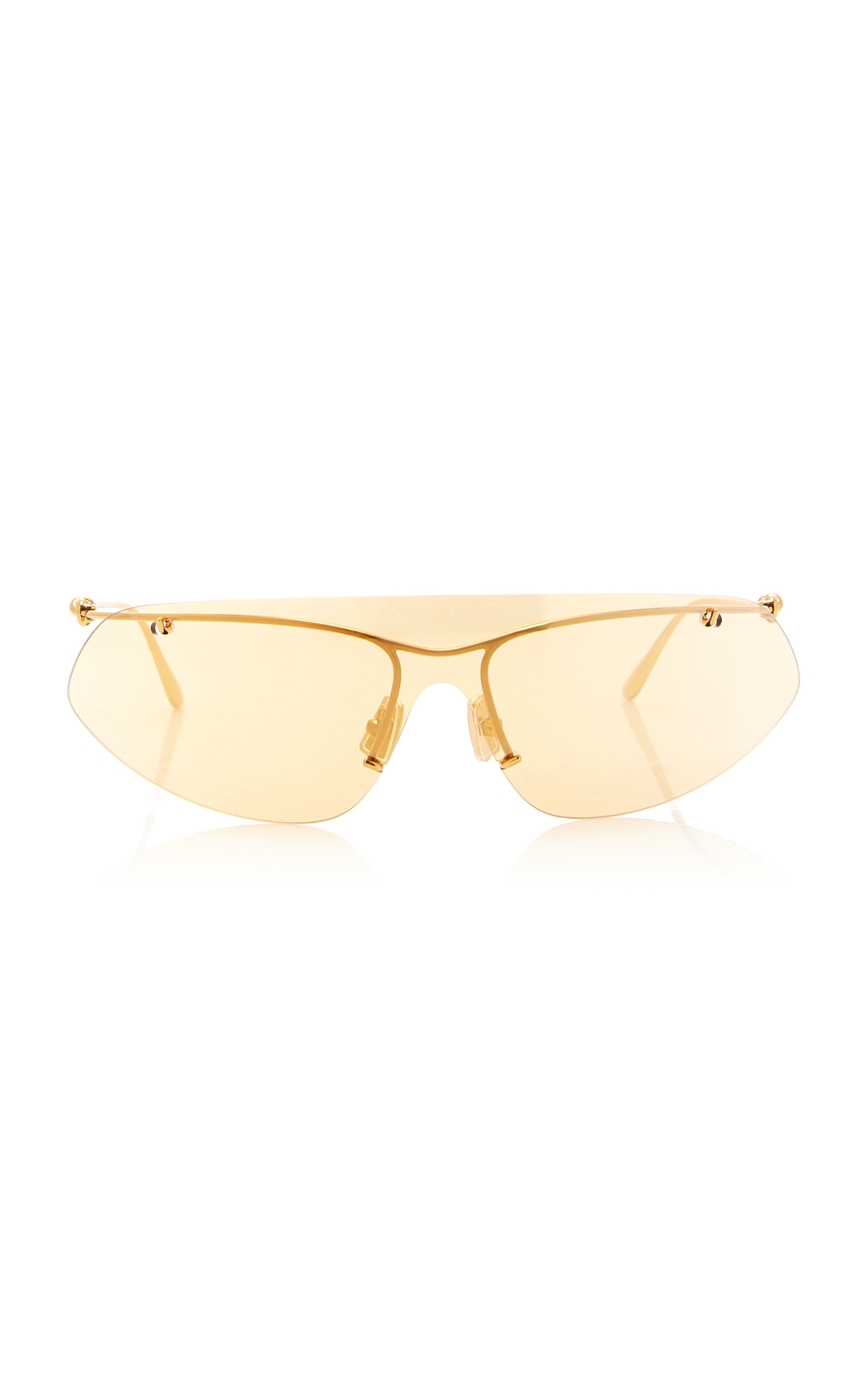 Bottega Veneta Metal Rimless D-frame Sunglasses In Gold