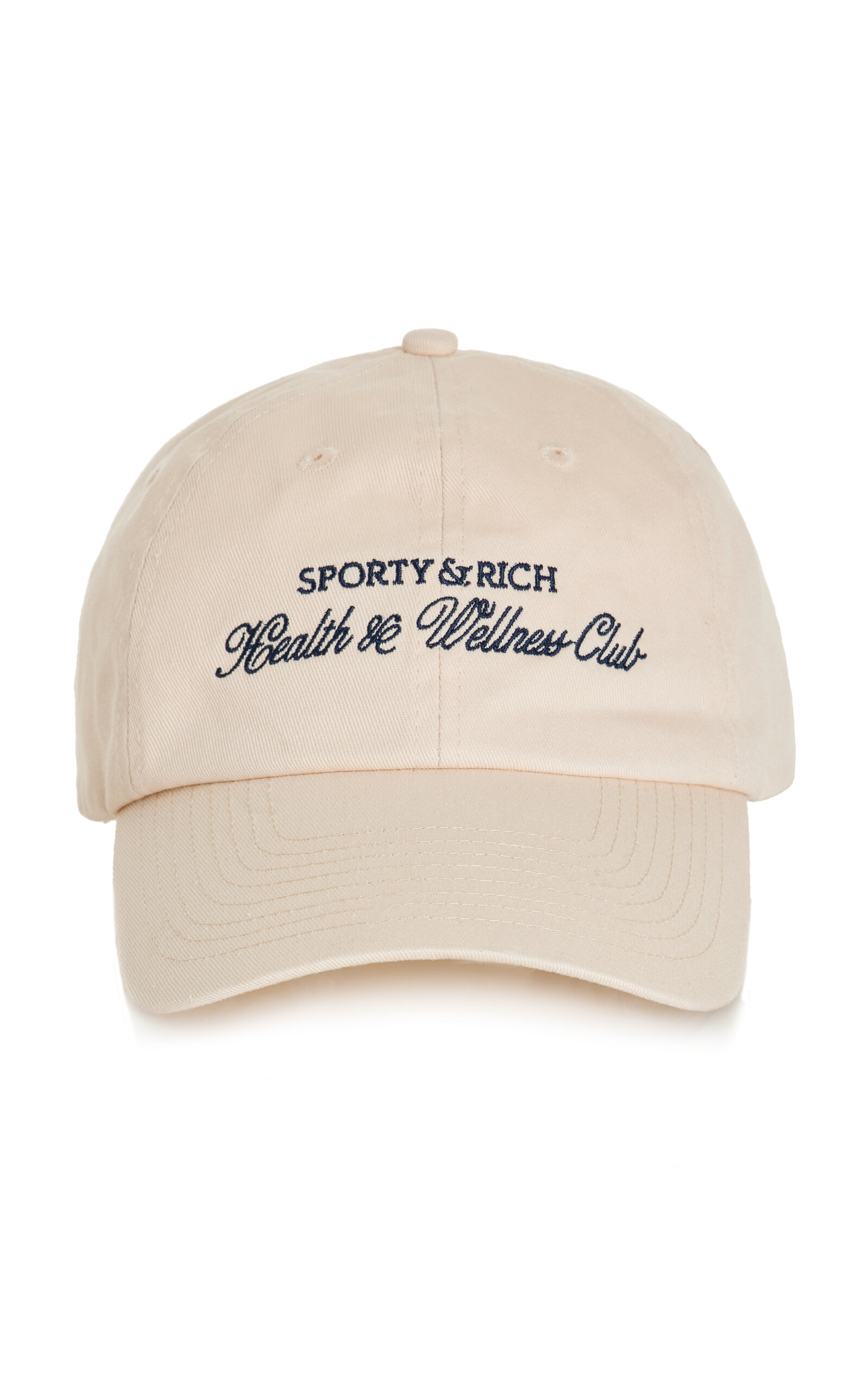 Shop Sporty And Rich H&w Club Embroidered Cotton Baseball Cap In Neutral