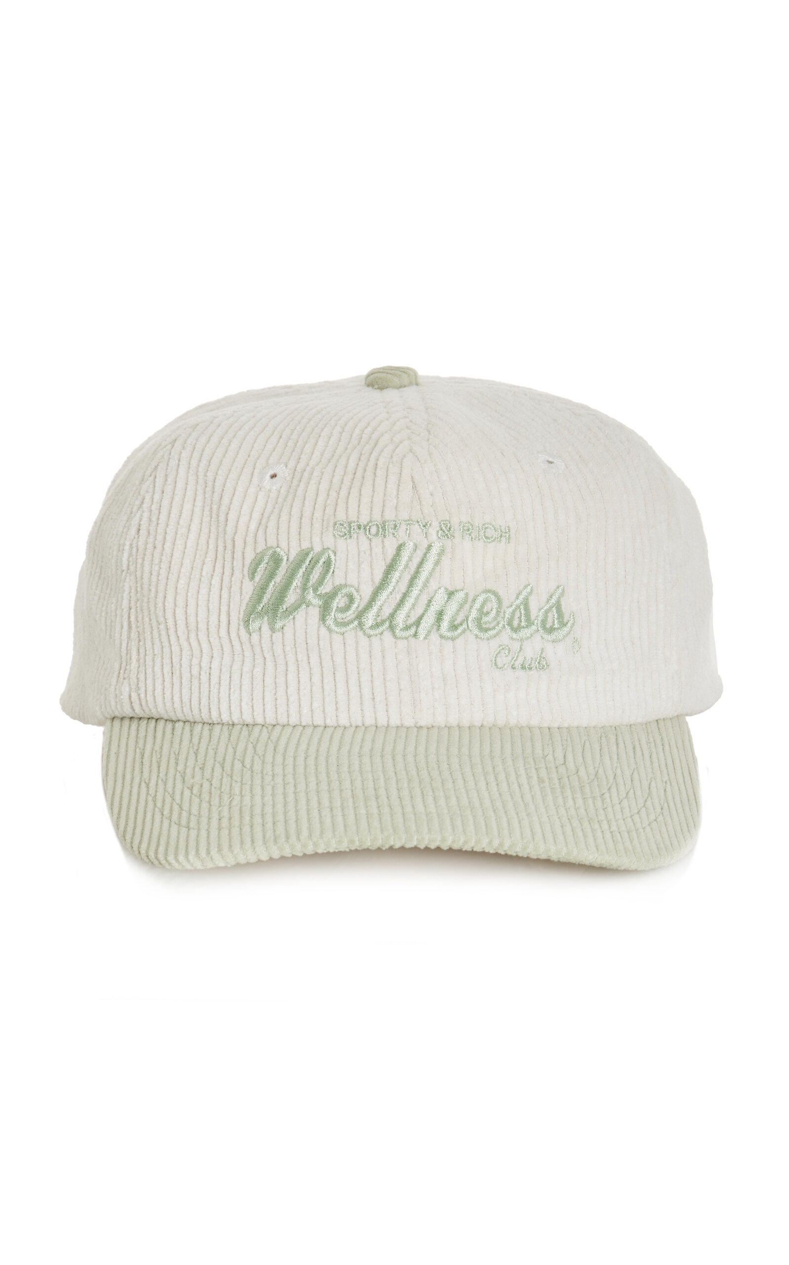 Shop Sporty And Rich Embroidered Cotton-corduroy Baseball Cap In Green