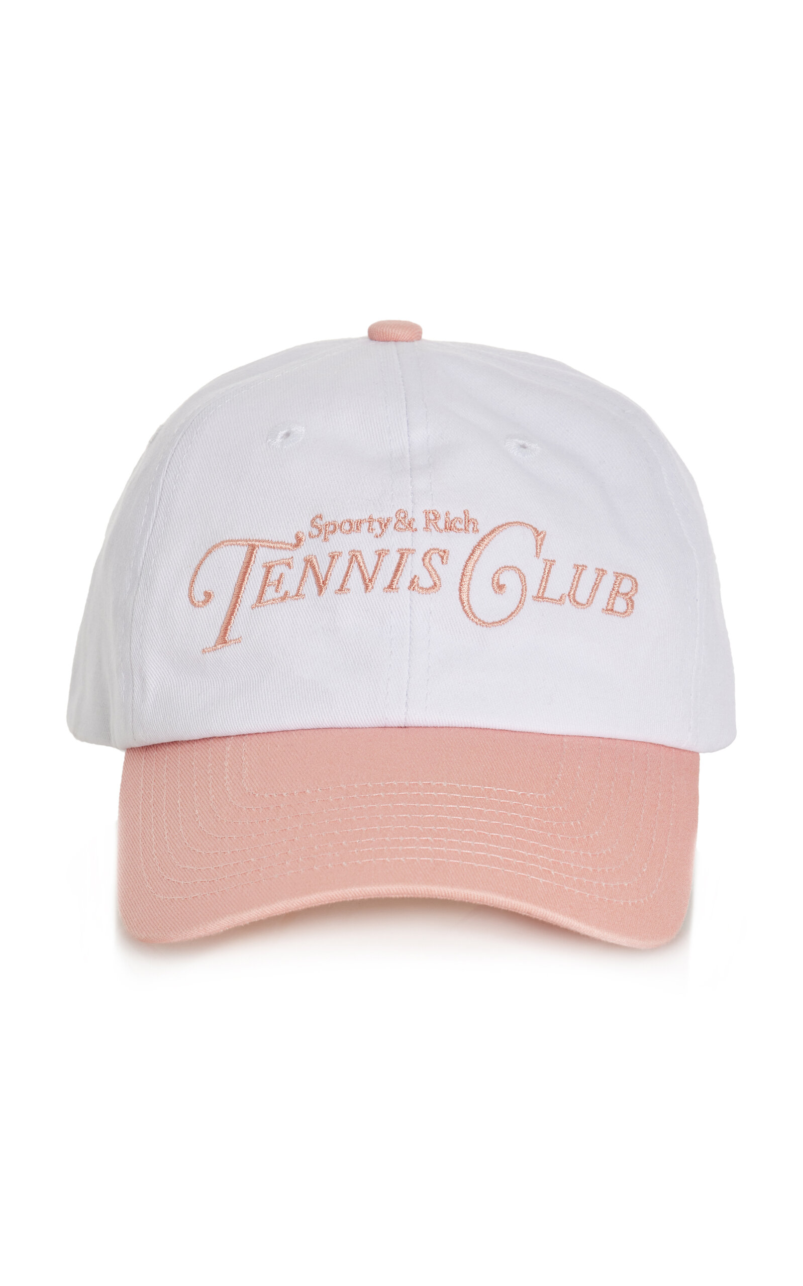 Shop Sporty And Rich Rizzoli Embroidered Cotton Baseball Cap In Pink