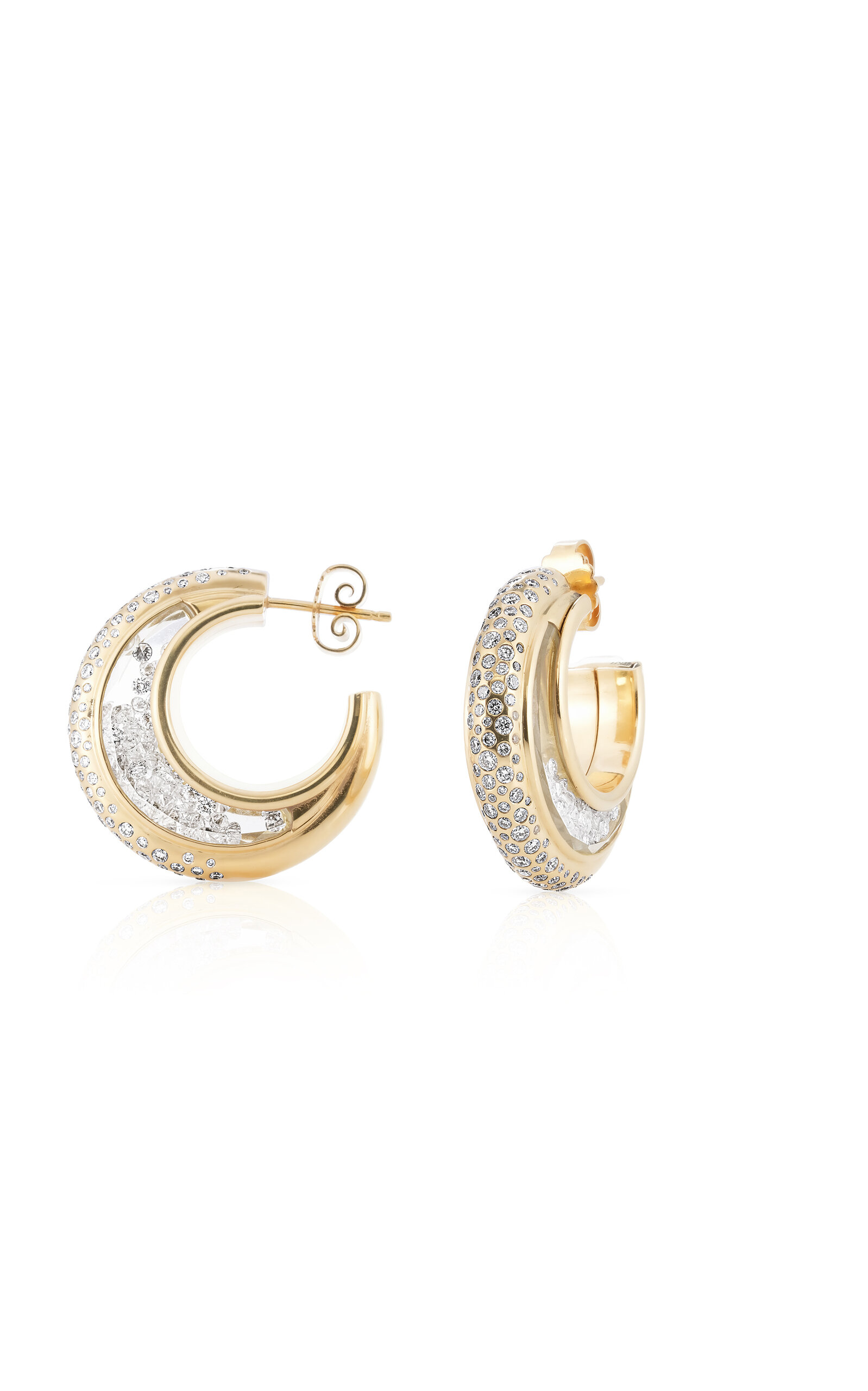 18k Yellow Gold Artemis Pave Earrings