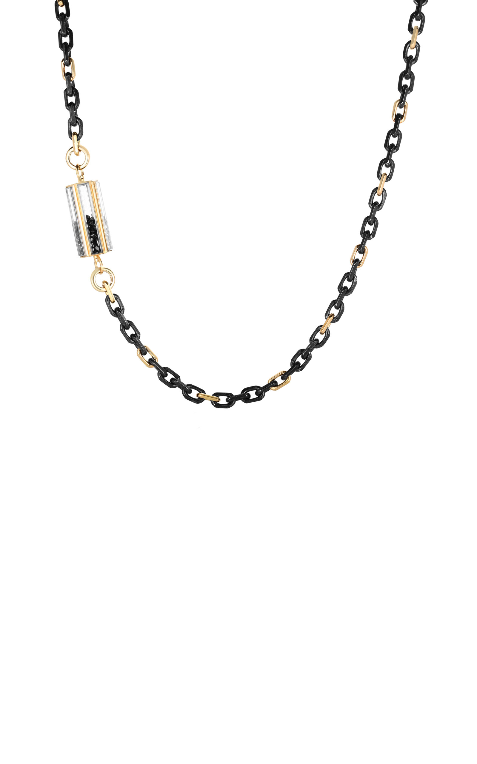 18k Yellow Gold Hiroki Necklace with Blackend Silver