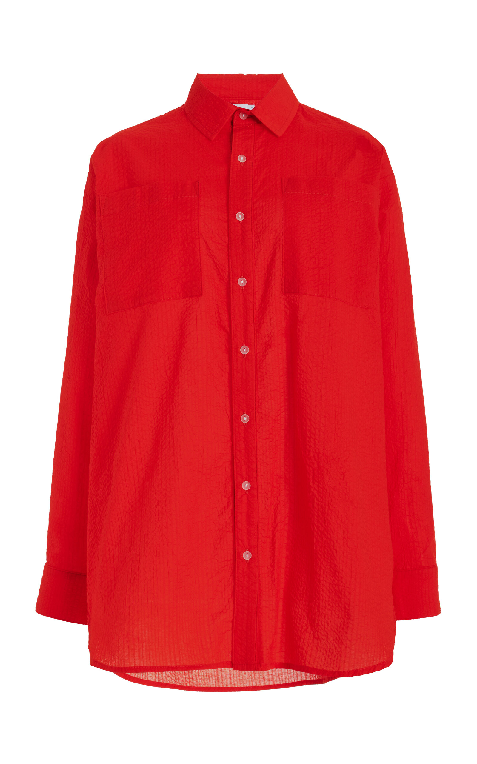 JADE SWIM - Mika Button-Down Shirt - Red - L/XL - Moda Operandi