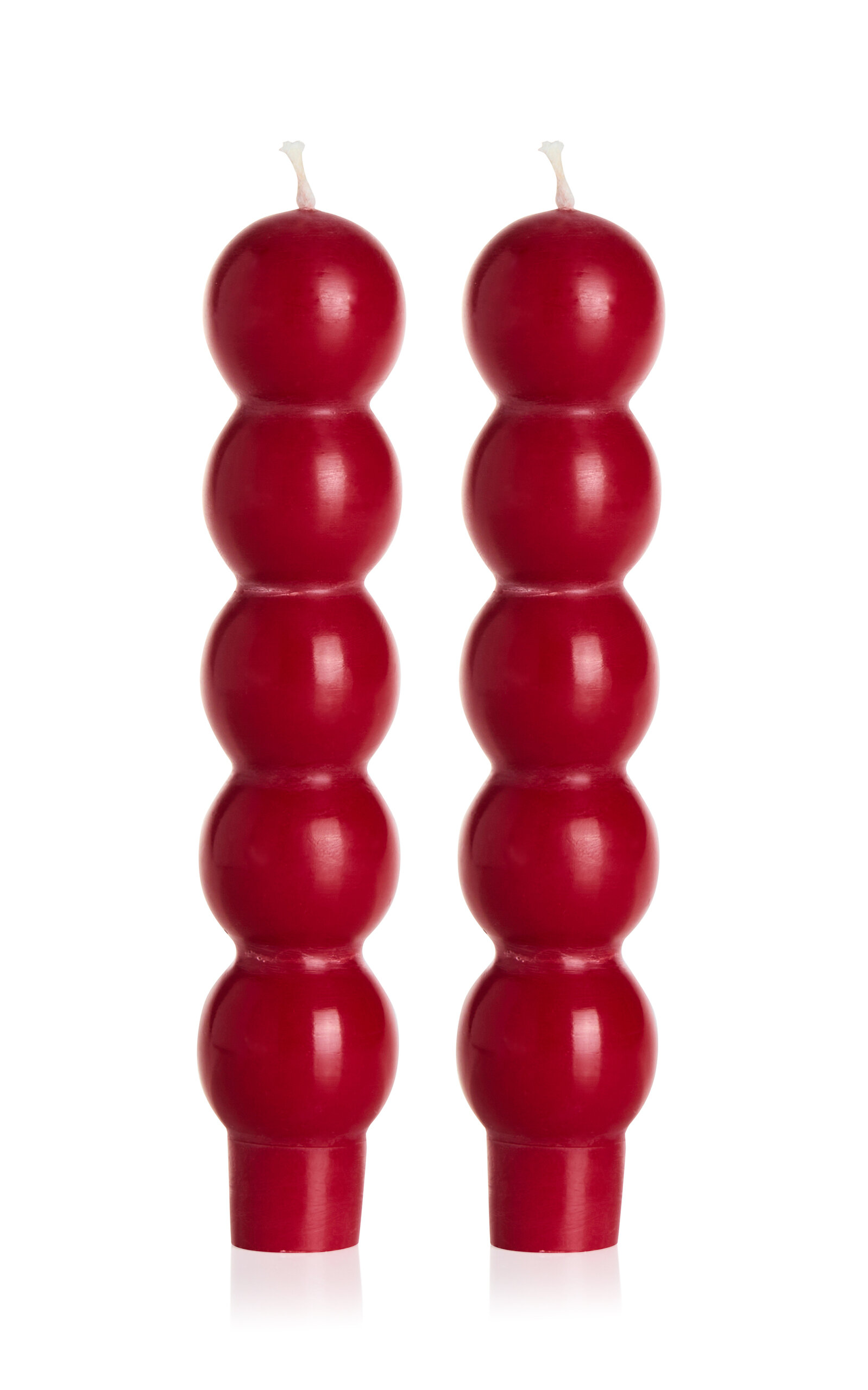 Maison Balzac Set-of-two Volute Candles In Red