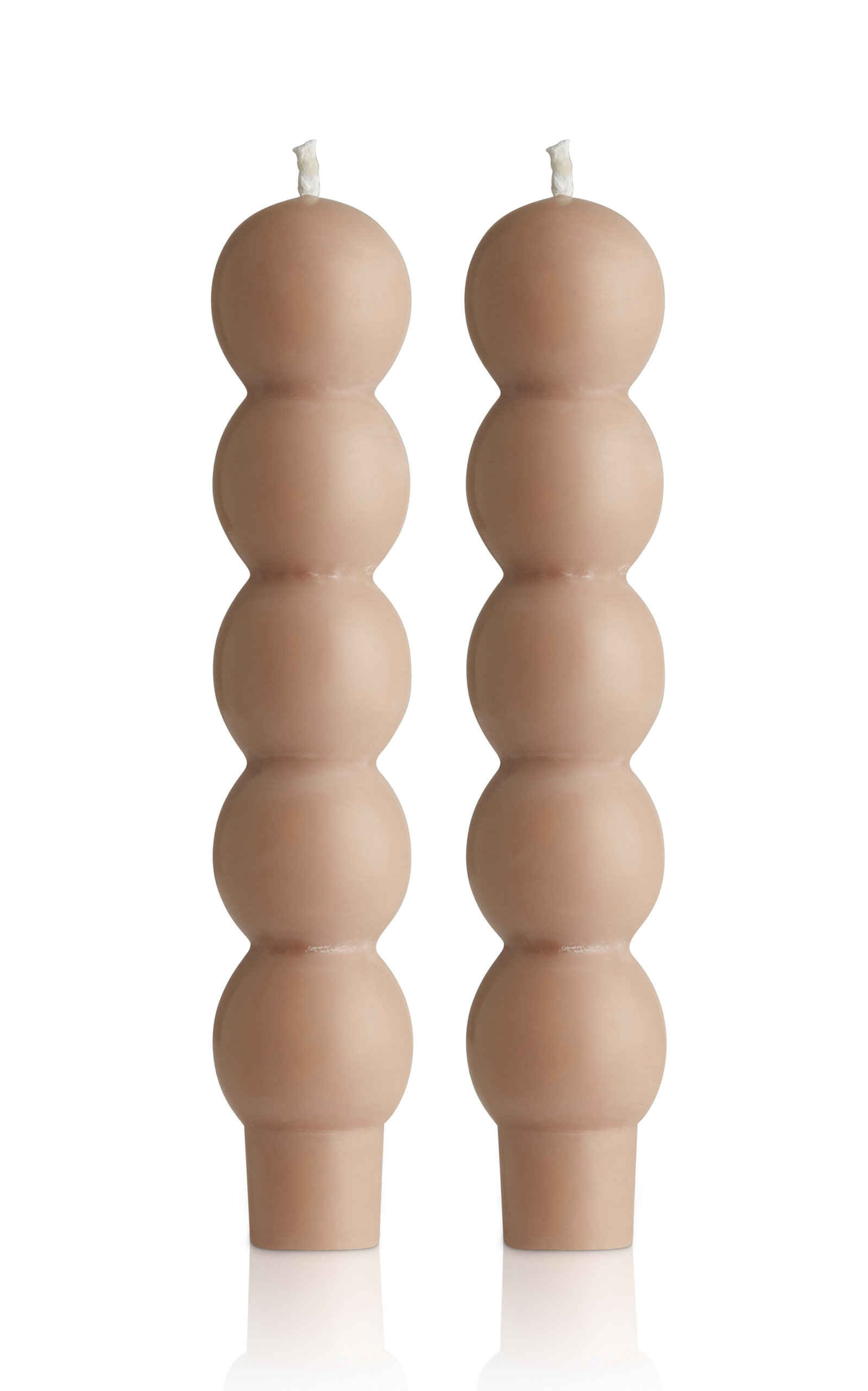 Maison Balzac Set-of-two Volute Candles In Brown