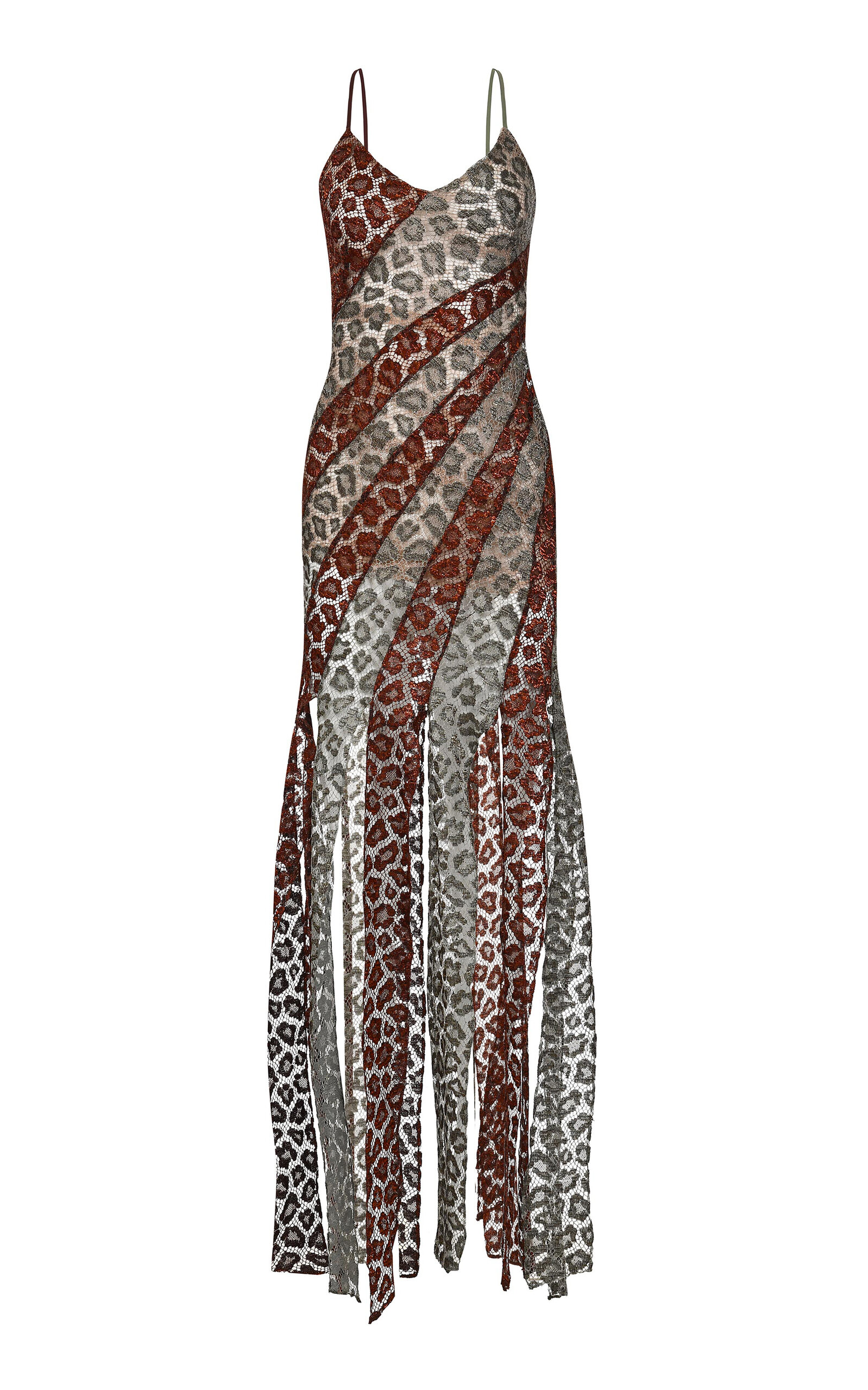 Hera Fringed Paneled Lace Dress