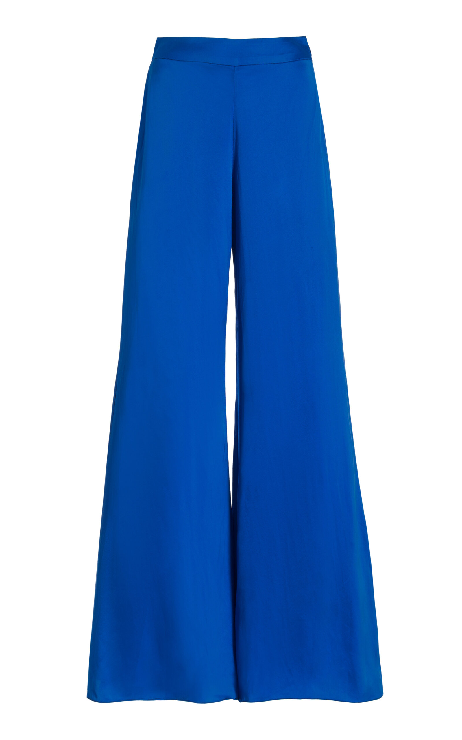 Francesca Miranda Exclusive Anderson Silk Wide-leg Pants In Blue